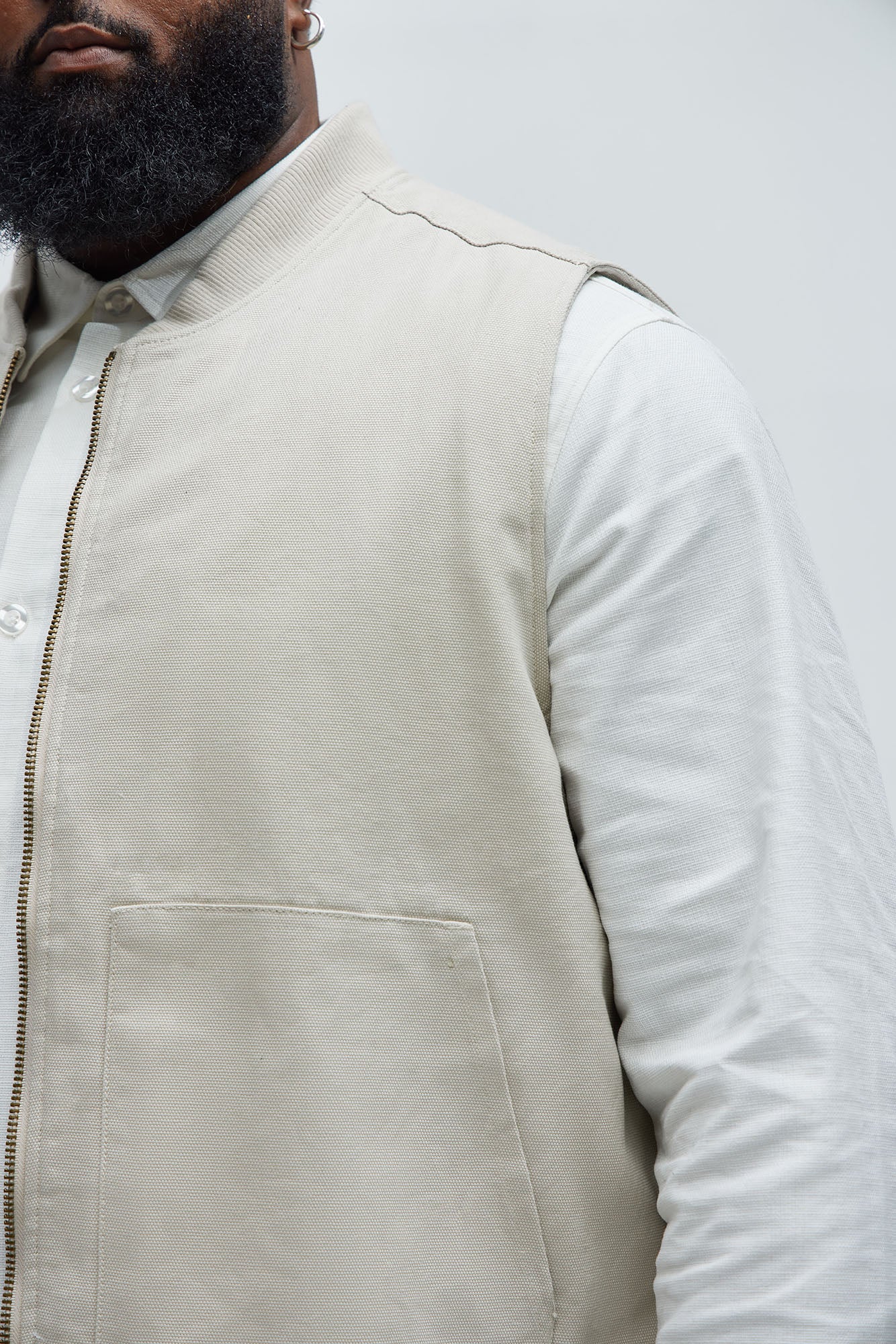Alexander Utility Canvas Vest - Off White - Image 12