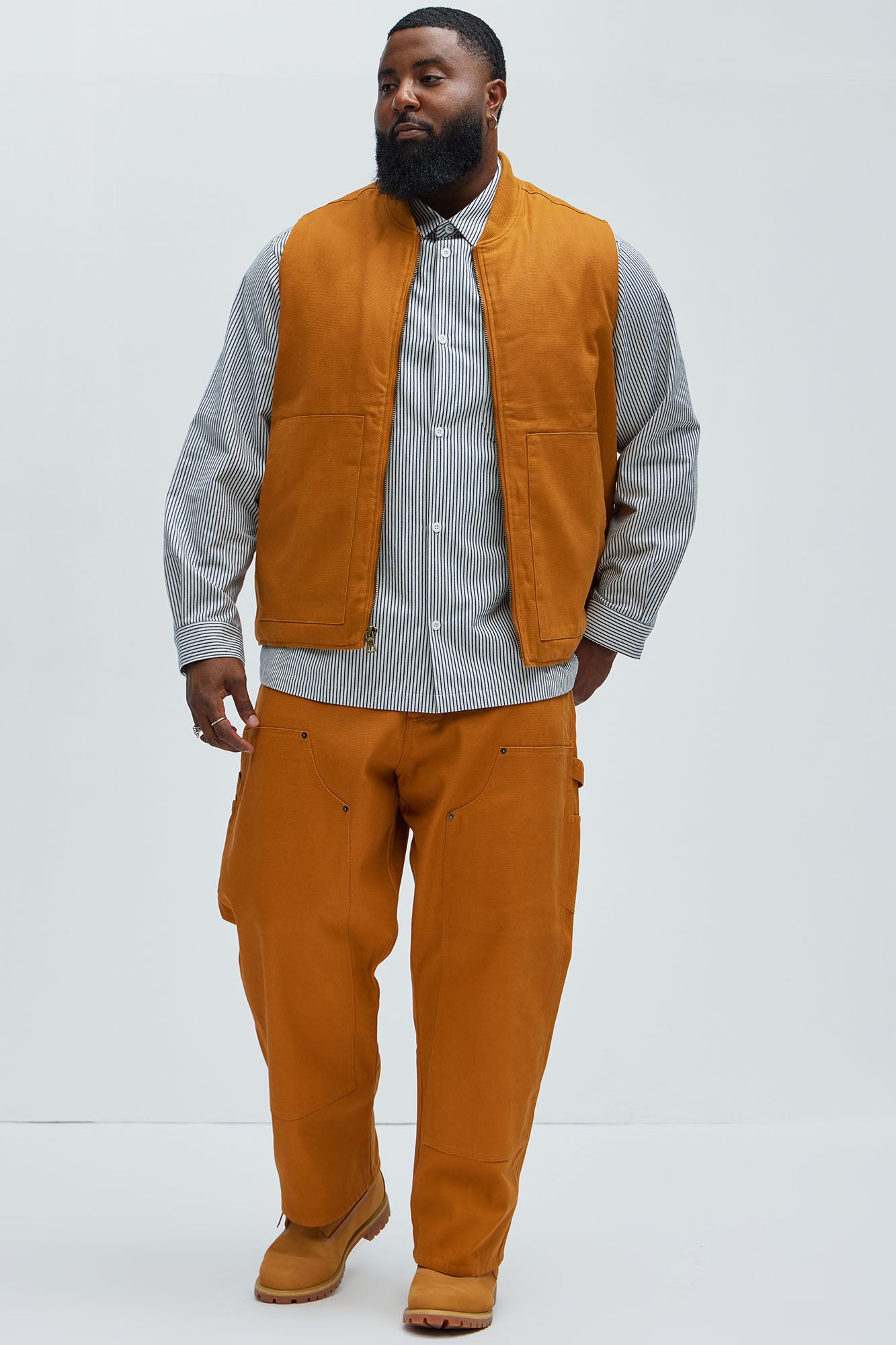 Alexander Double Knee Straight Utility Canvas Pants - Tan - Image 10