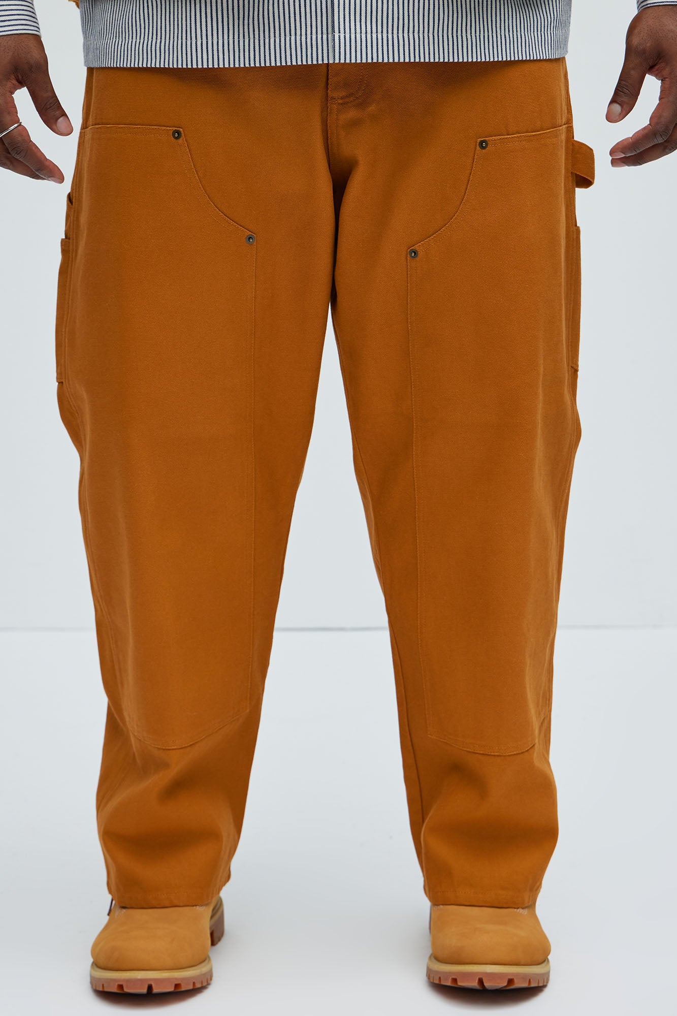 Alexander Double Knee Straight Utility Canvas Pants - Tan - Image 11