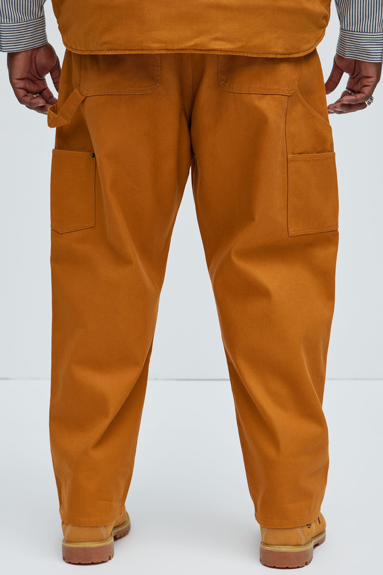 Alexander Double Knee Straight Utility Canvas Pants - Tan - Image 12