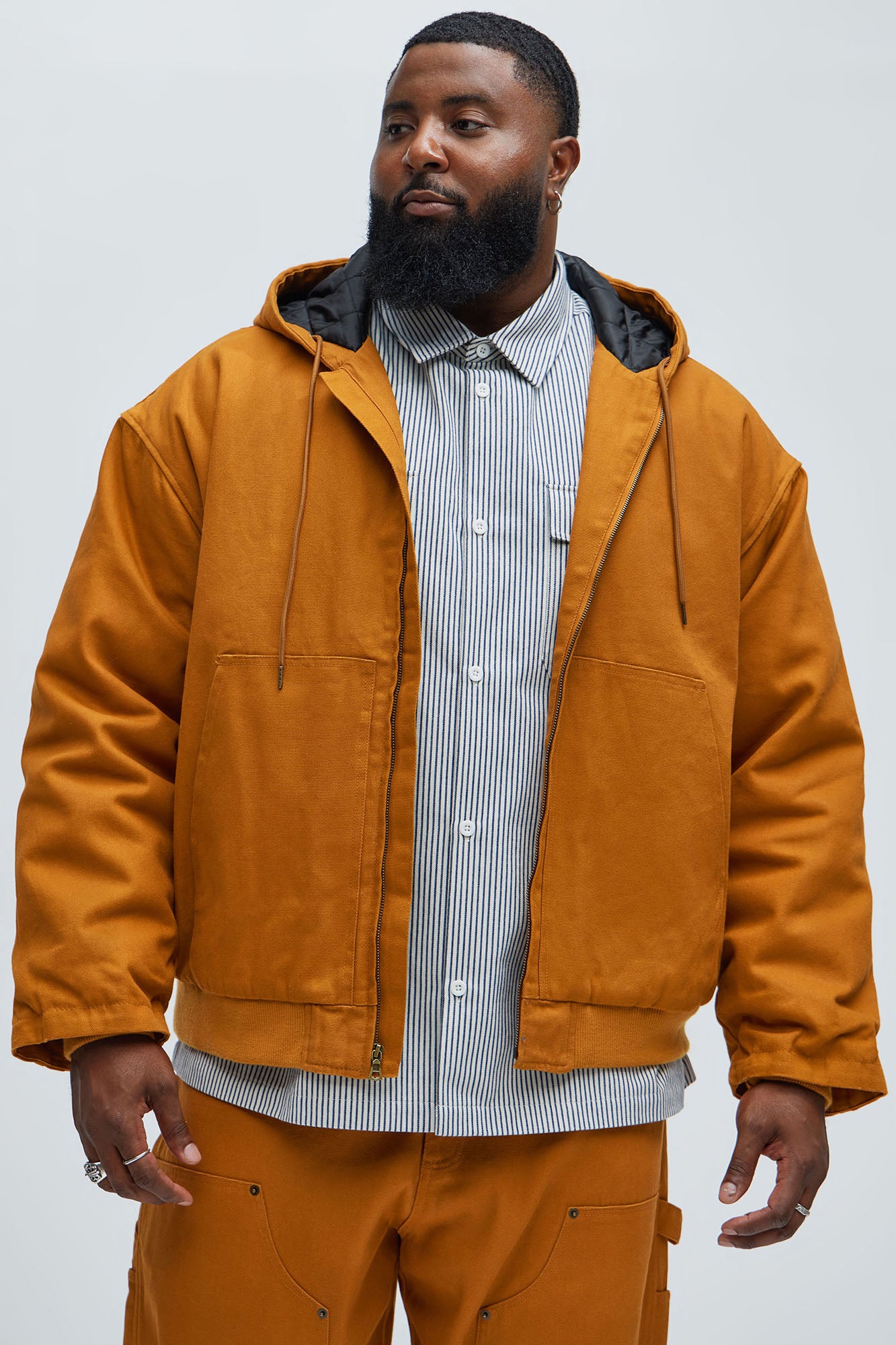 Alexander Utility Canvas Hooded Jacket - Tan - Image 8