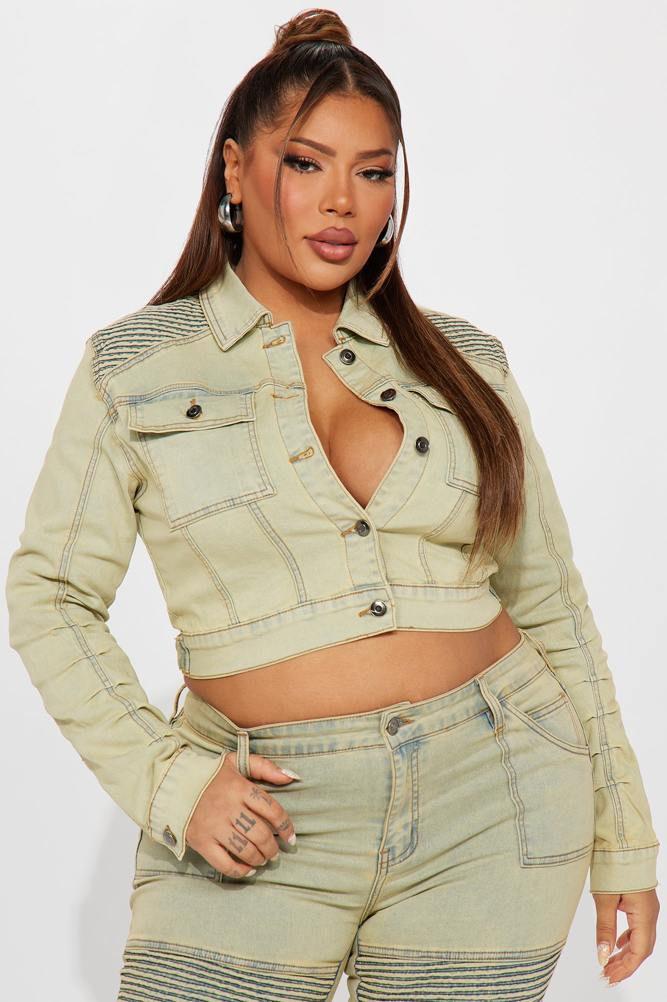 Frontrunner Tinted Denim Moto Jacket - Light Wash - Image 4