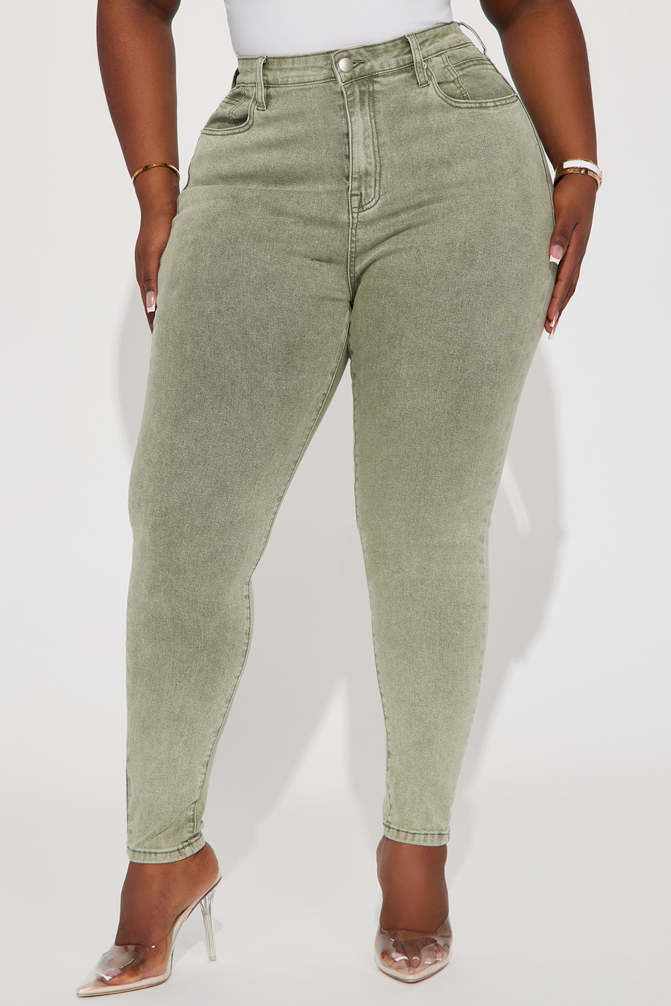 Shape Up Sculpting Stretch Skinny Jeans - Green - Image 6