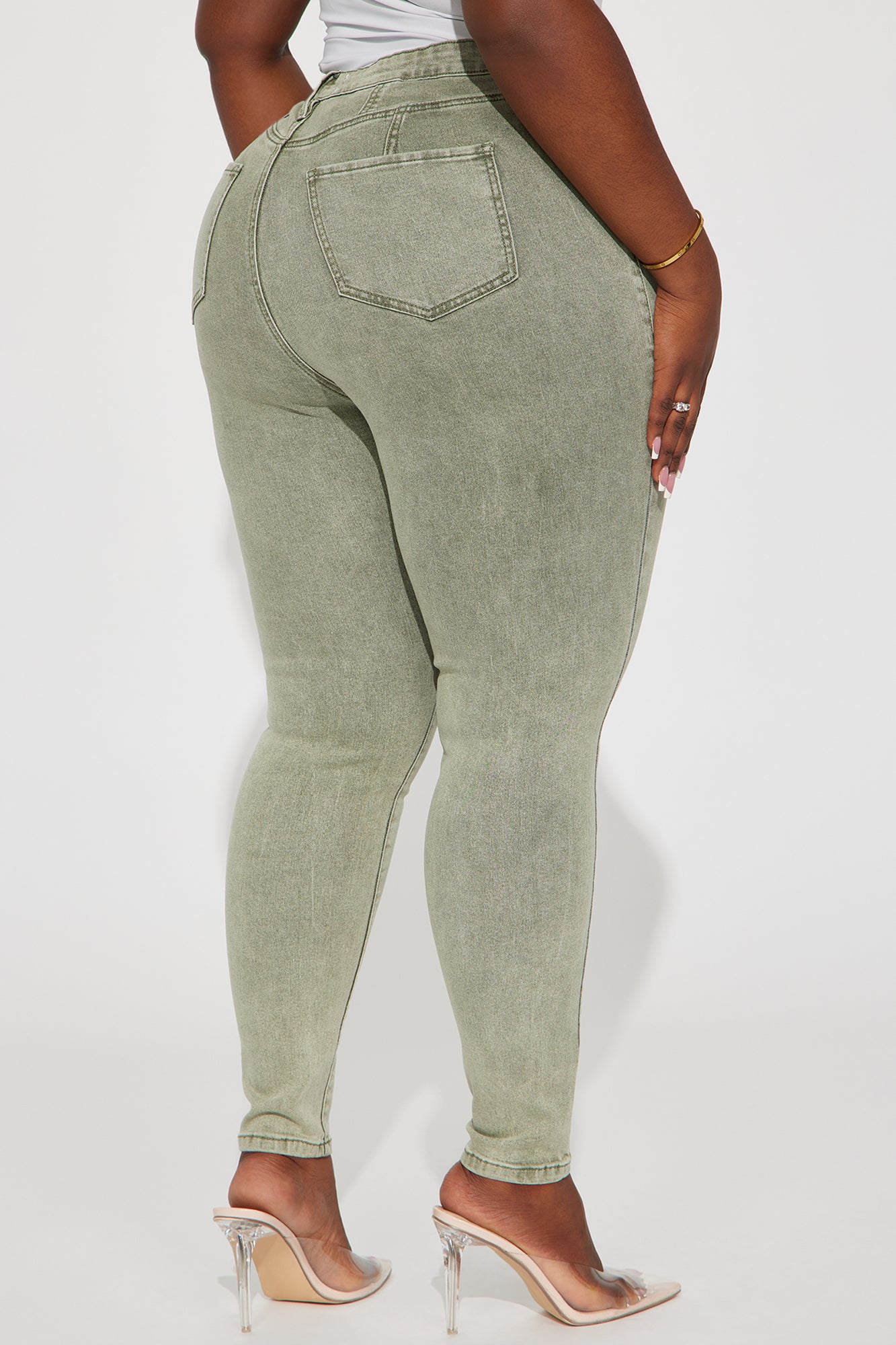 Shape Up Sculpting Stretch Skinny Jeans - Green - Image 7