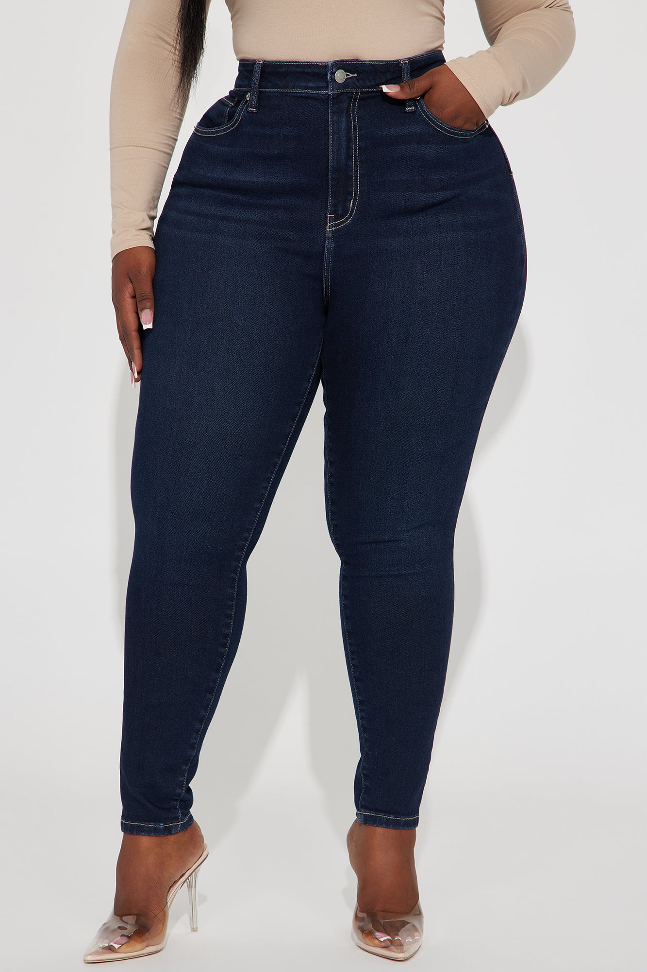 Just Right Sculpting Stretch Skinny Jeans - Dark Wash - Image 6