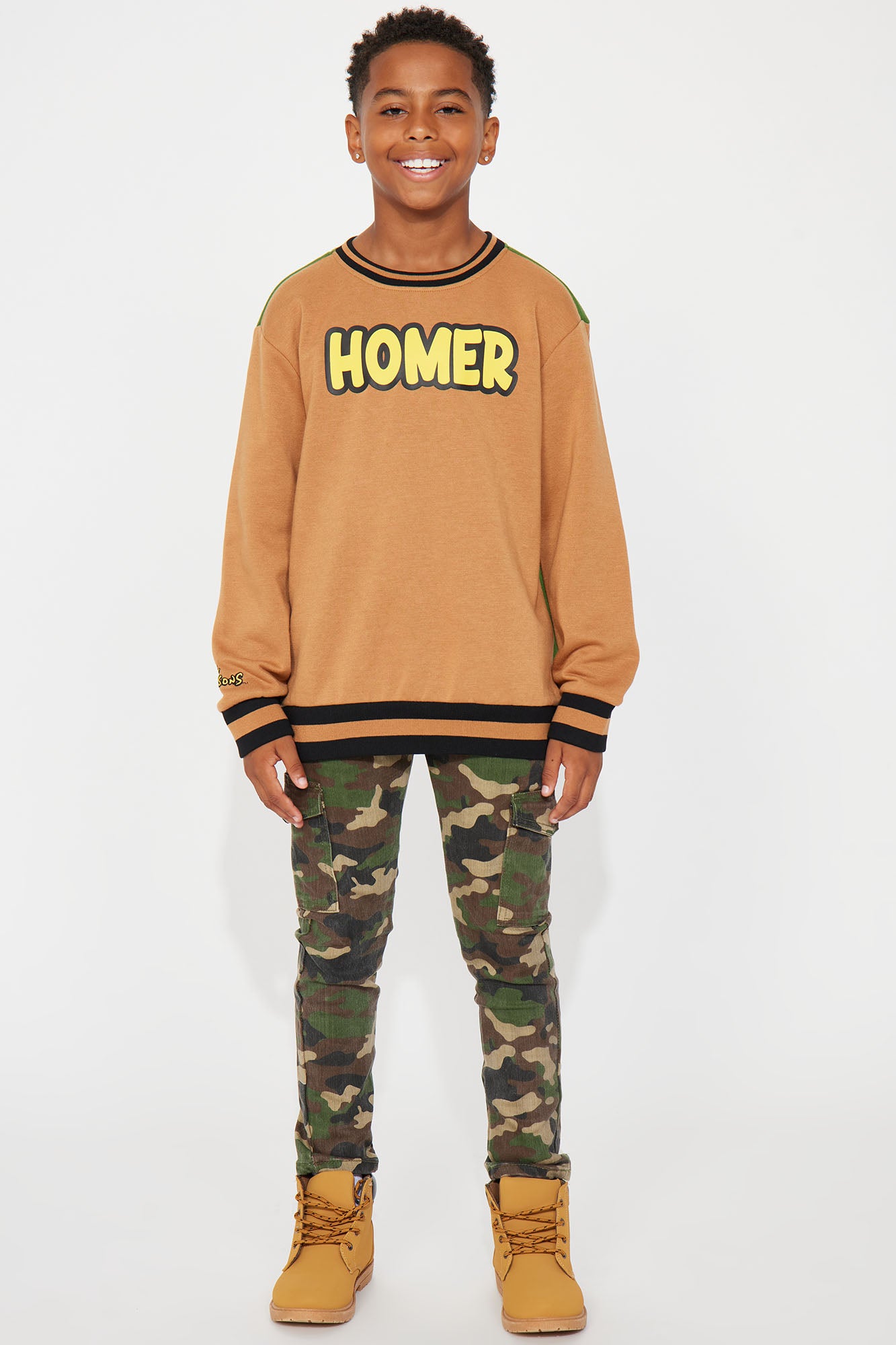 Mini Homer Crew Fleece Sweatshirt - Bronze - Image 4