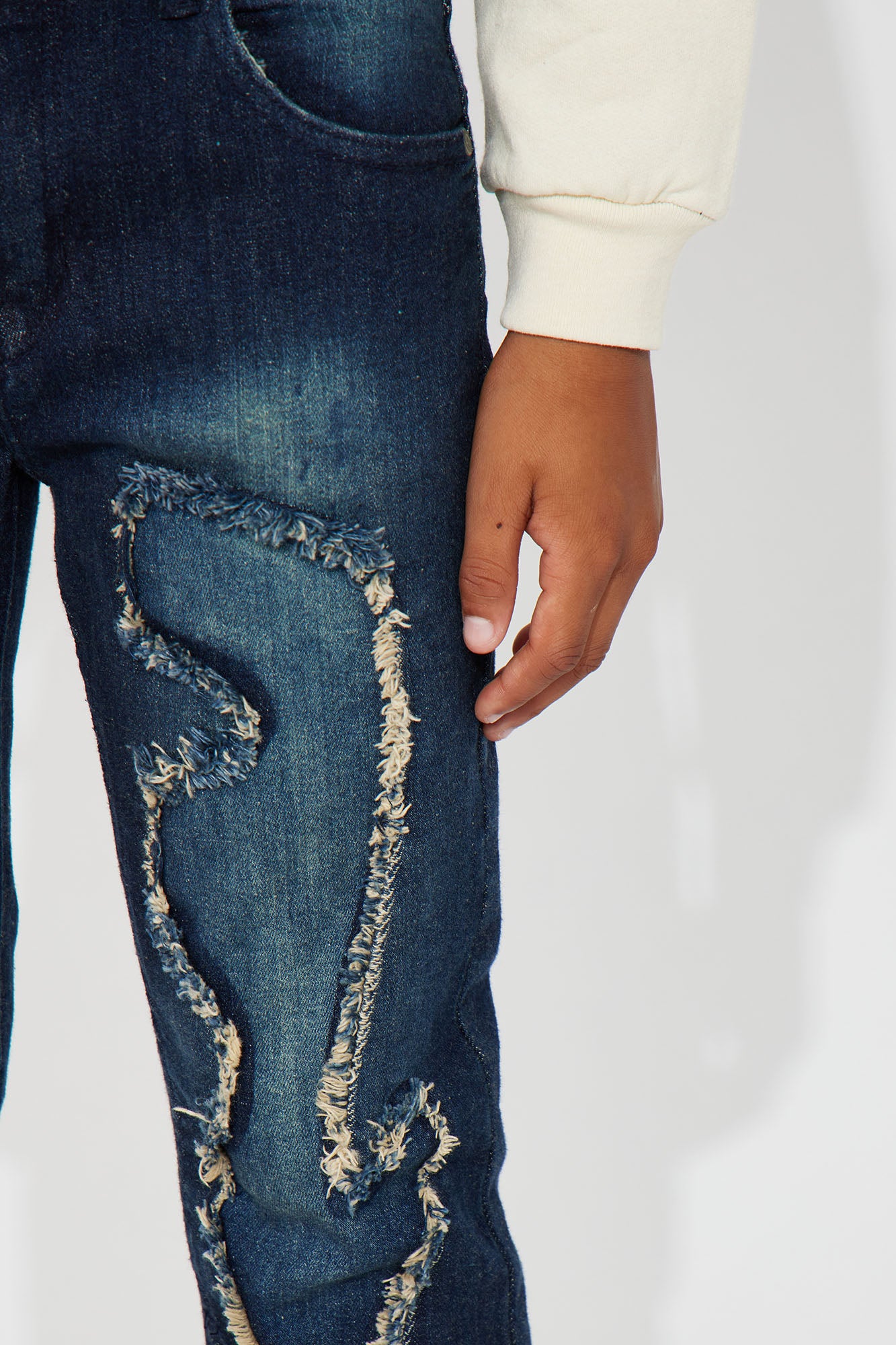 Mini Shut It Down Rip And Repair Denim Jean - Vintage Blue Wash - Image 3