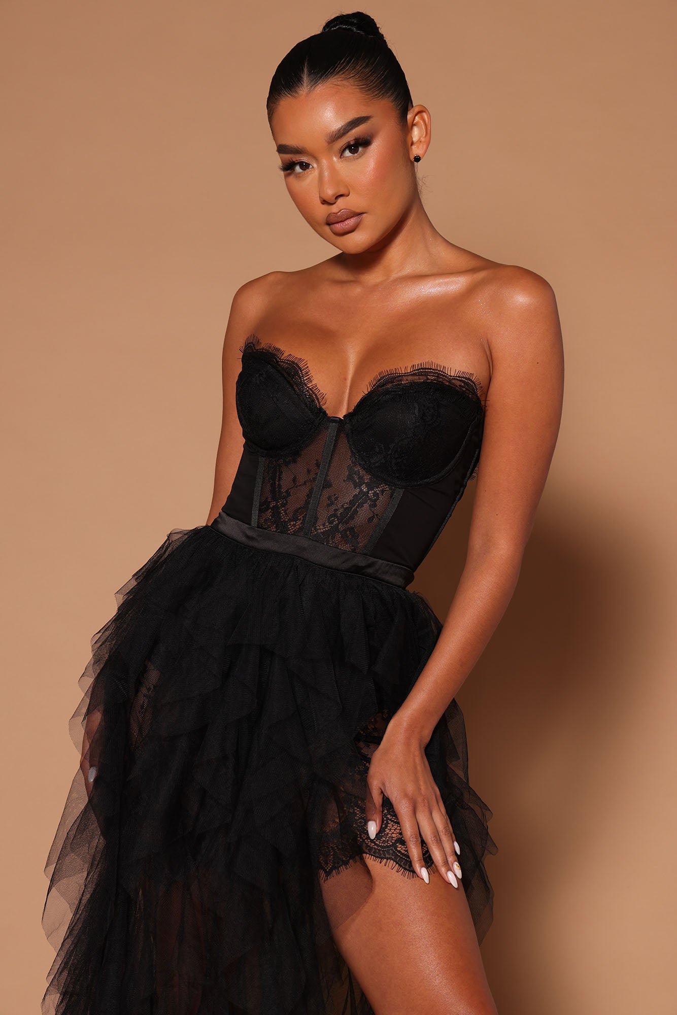 Anastasia Tulle Maxi Dress - Black - Image 3