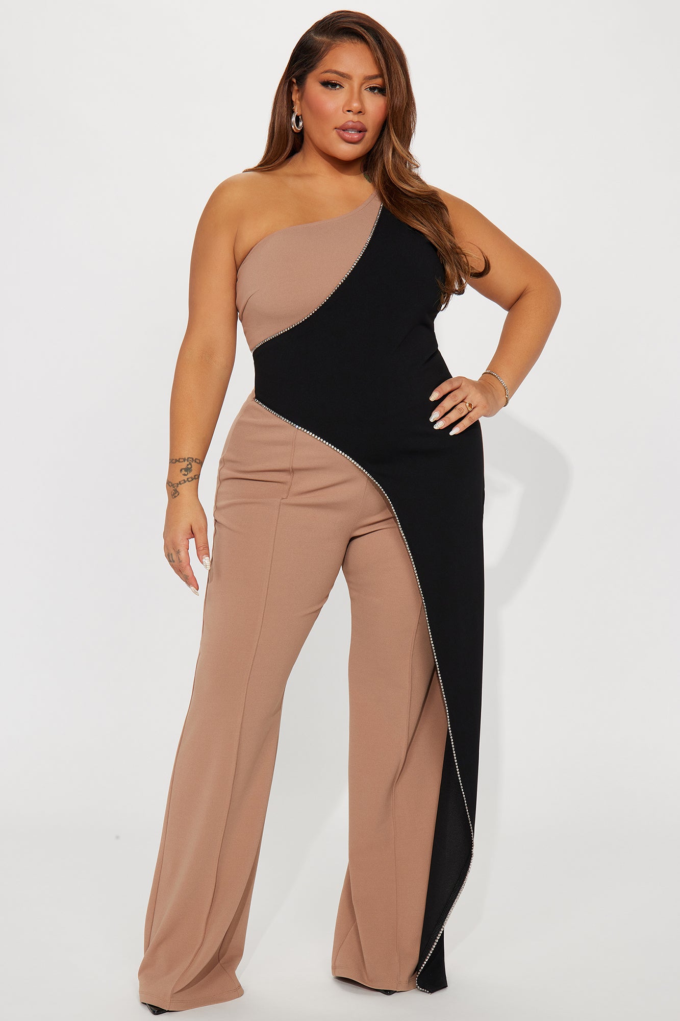 Chase Me Forever Jumpsuit - Mocha/combo - Image 5