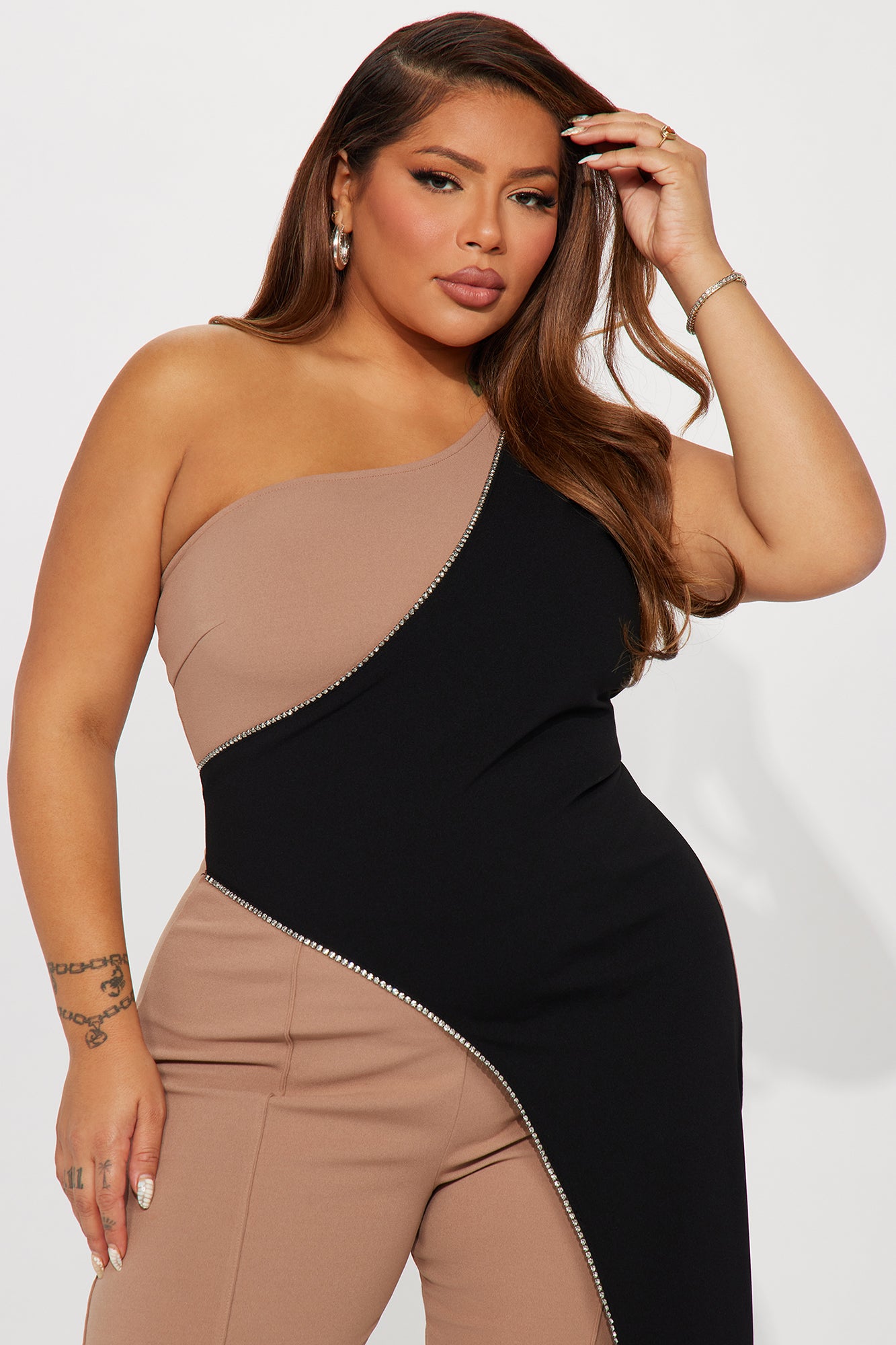 Chase Me Forever Jumpsuit - Mocha/combo - Image 6