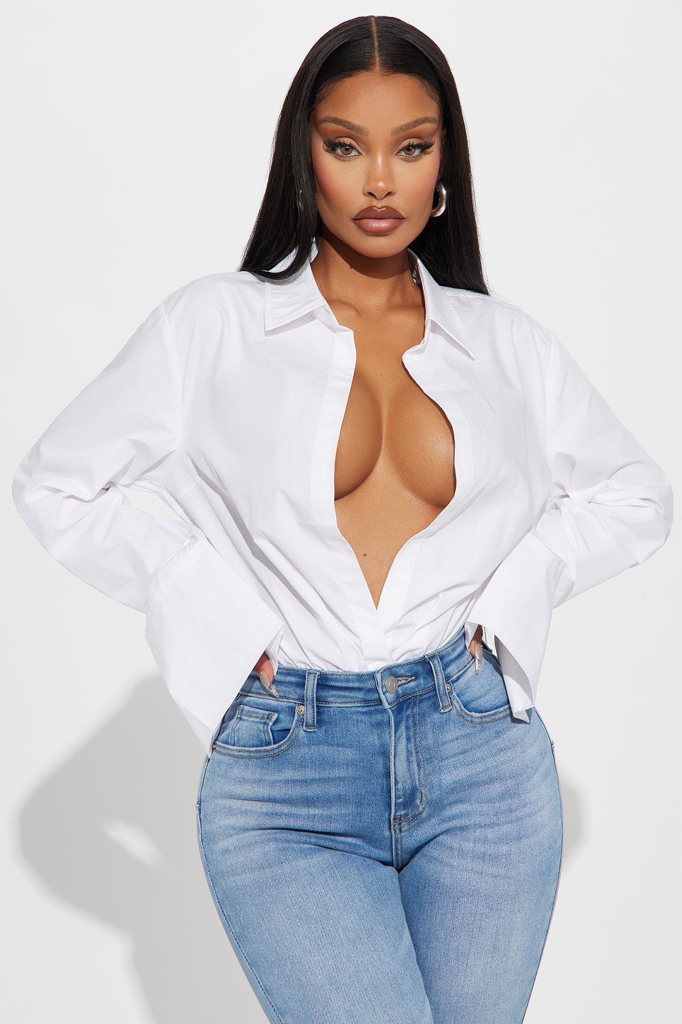Big Boss Poplin Bodysuit - White - Image 3