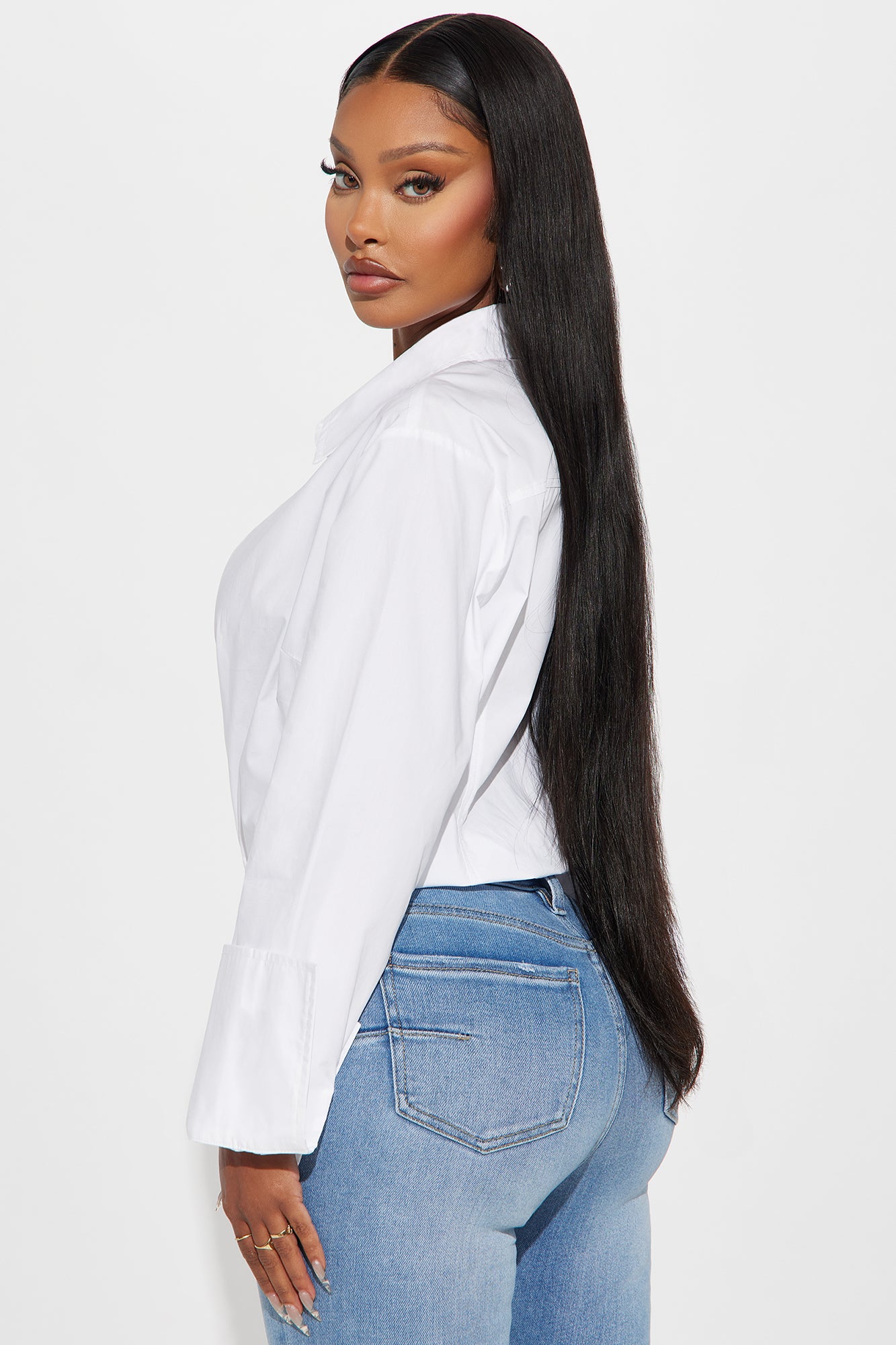 Big Boss Poplin Bodysuit - White - Image 4