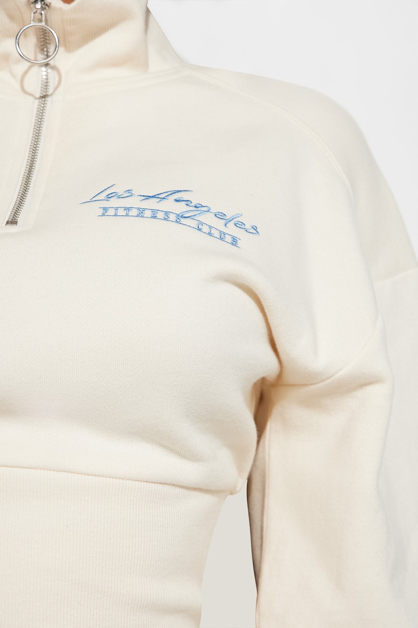 West Coast Quarter Zip Sweatshirt - Ivory - Image 3