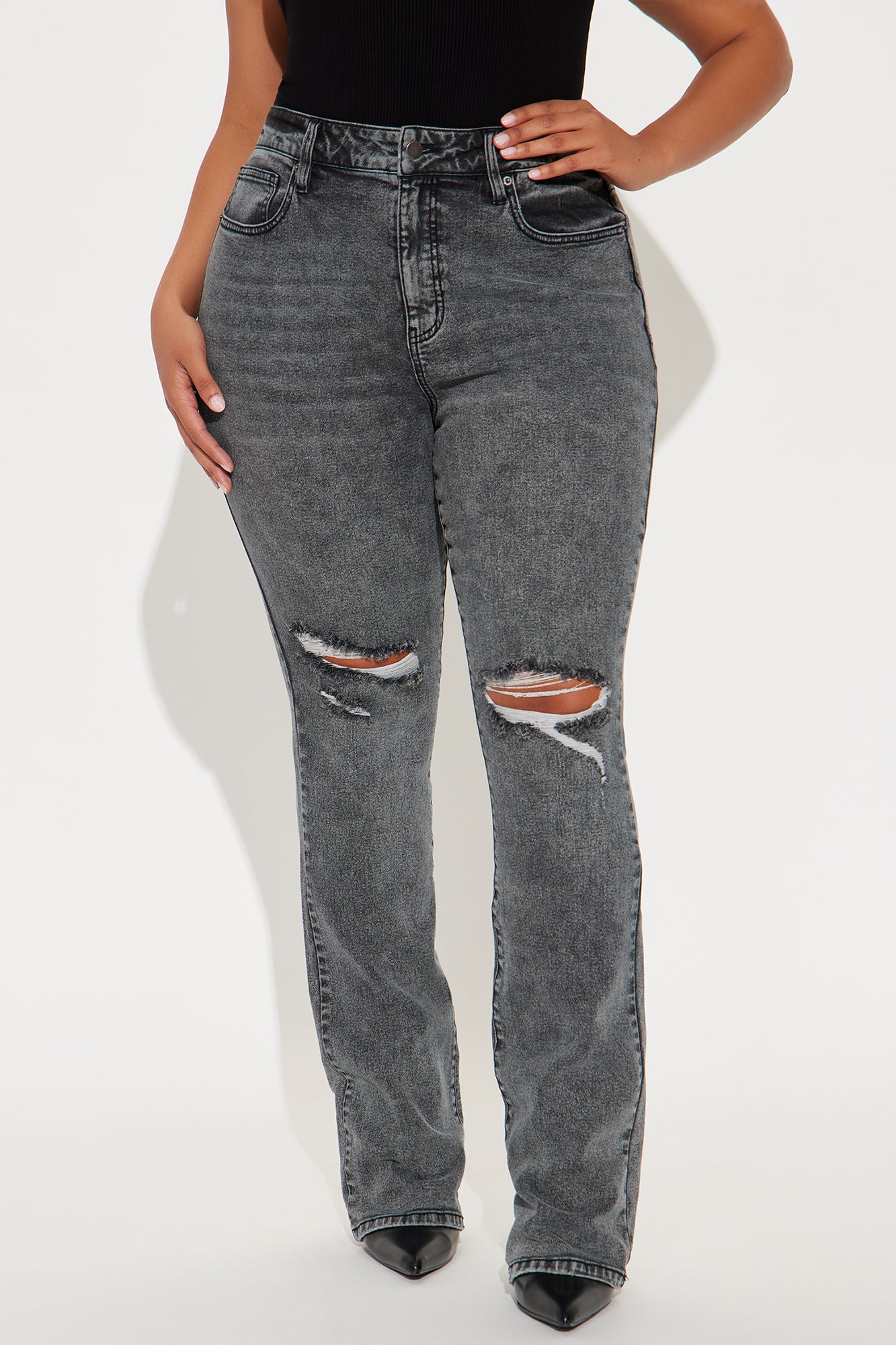 Babetown Bootcut Jeans - Grey - Image 5