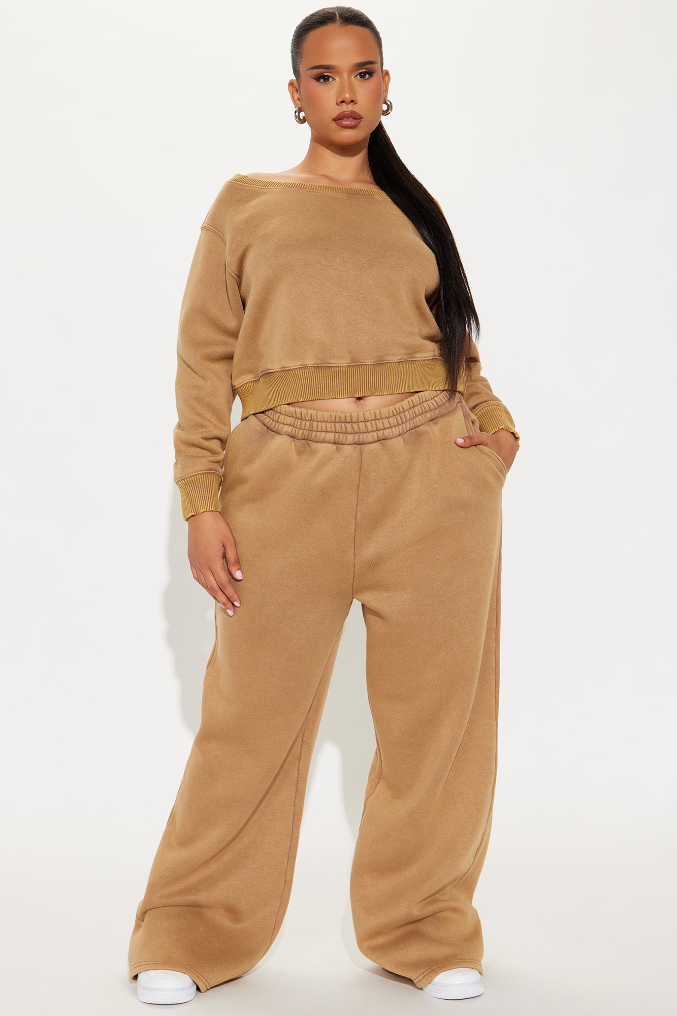 Sammie Fleece Pant Set - Brown - Image 4