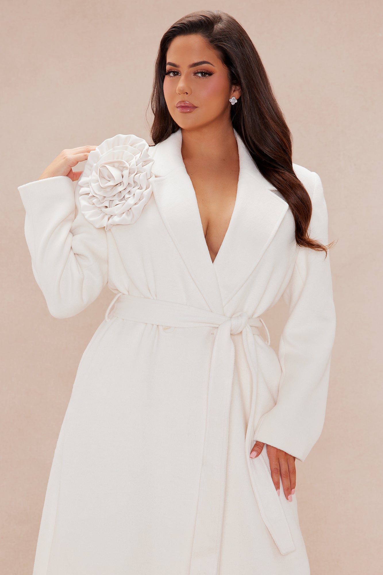 Vanessa Wool Coat - Cream - Image 6