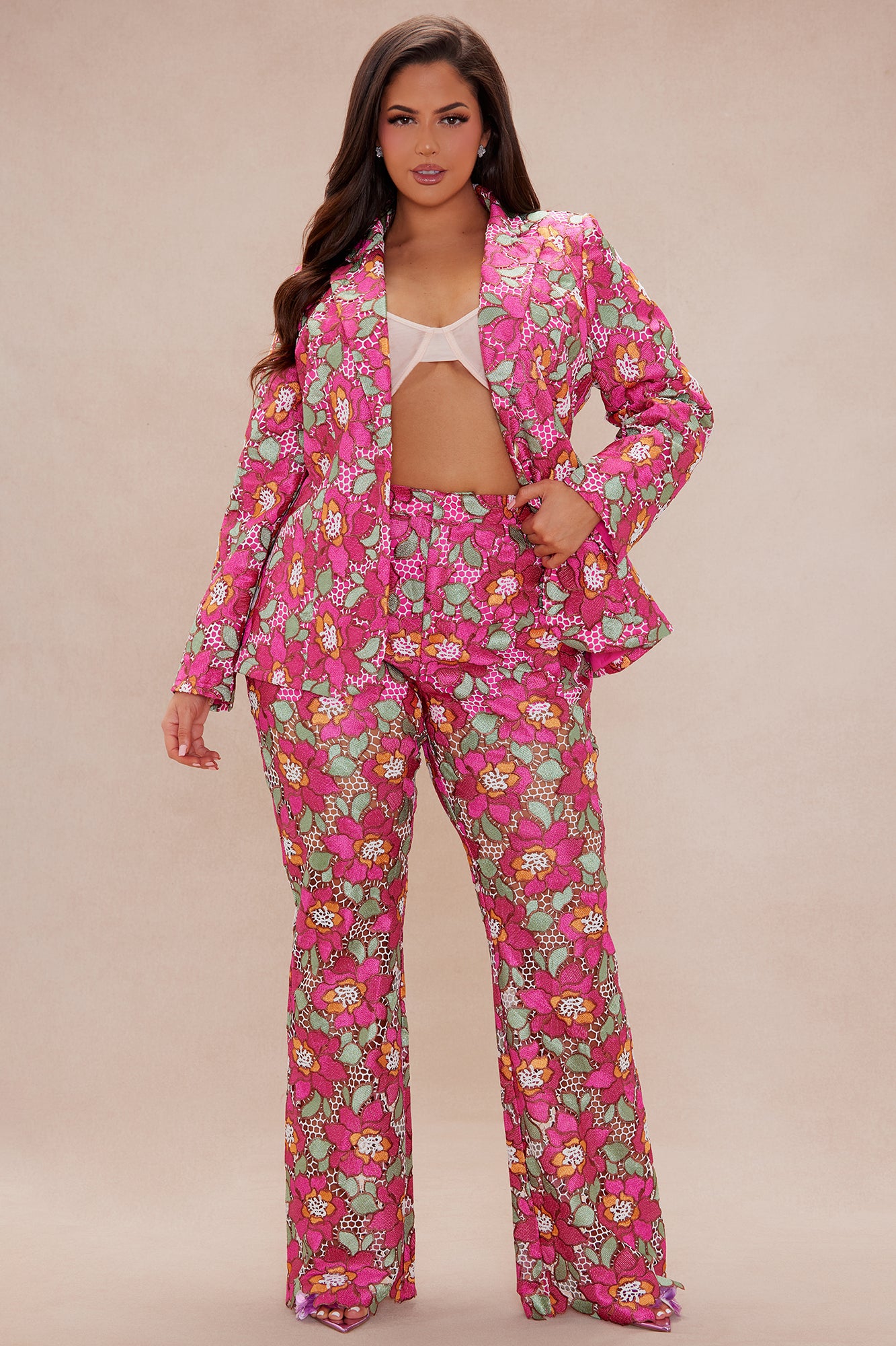 Maura Embroidered Pant - Pink/combo - Image 5