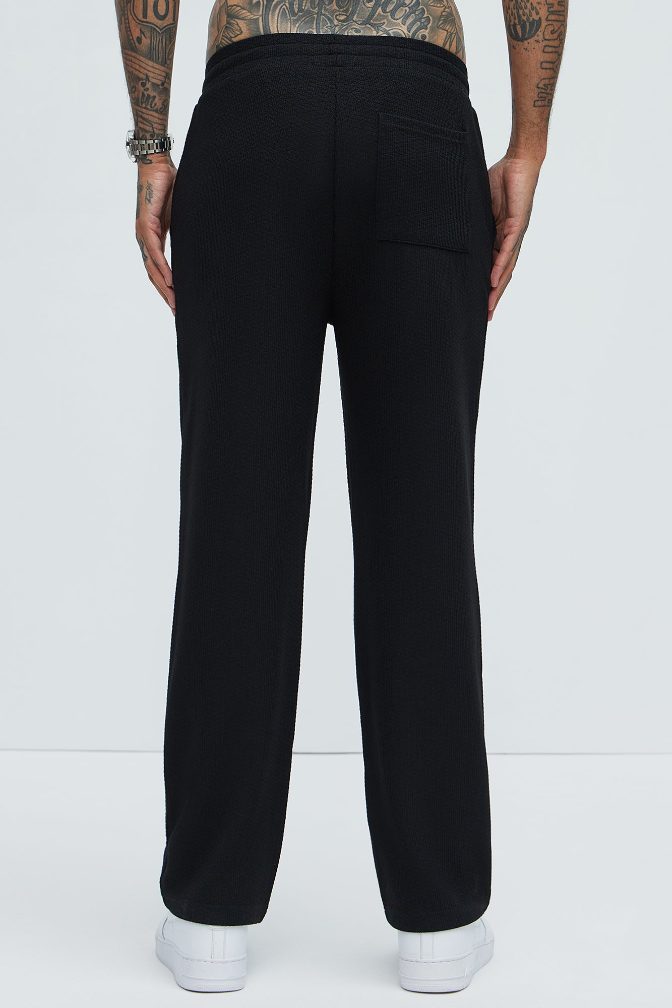 Capstan Straight Textured Pants - Black - Image 5