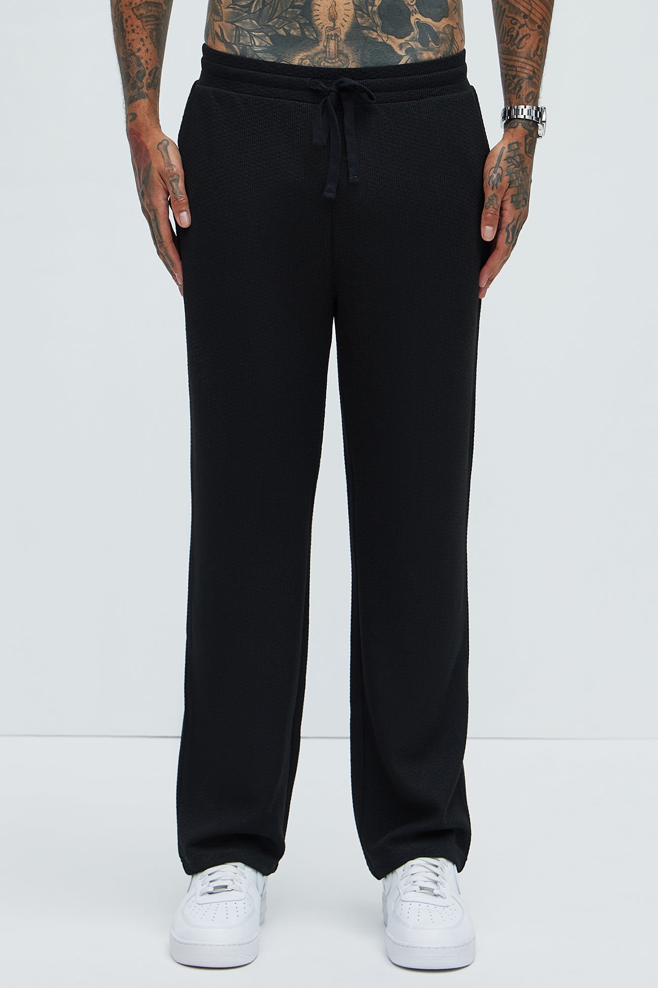 Capstan Straight Textured Pants - Black - Image 4