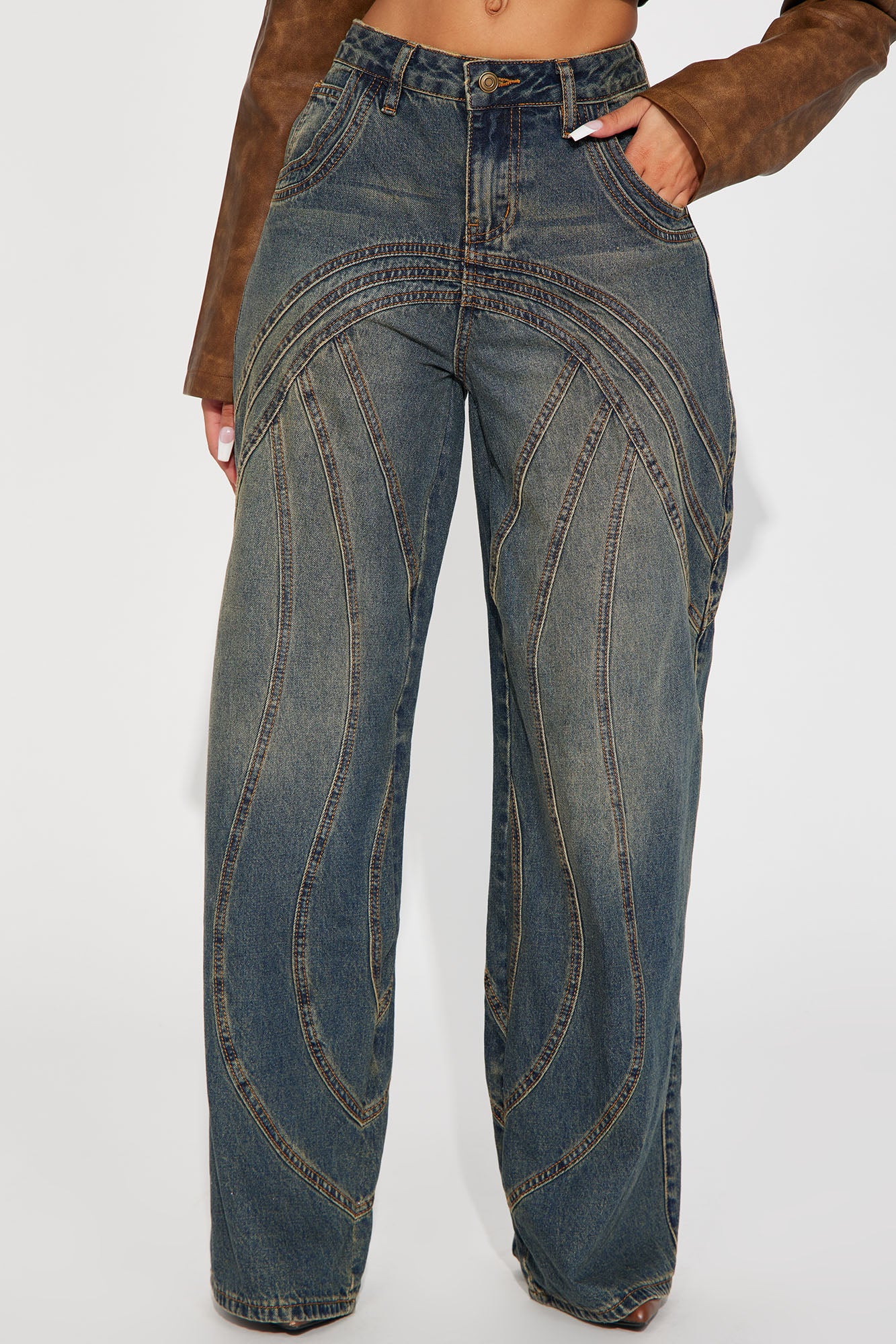 Copenhagen Non Stretch Tinted Wide Leg Jean - Dark Wash - Image 3