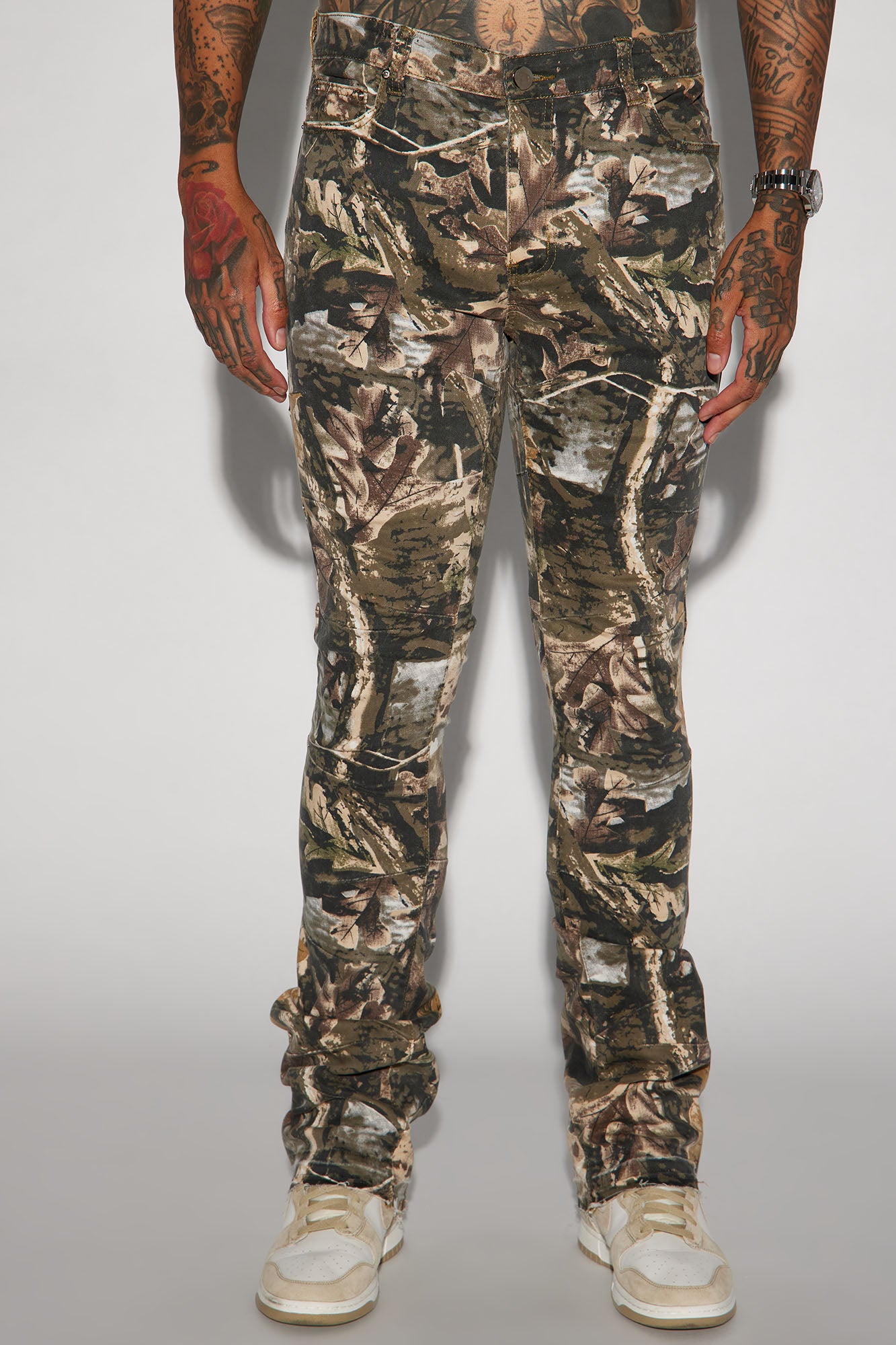 Been This Way Stacked Skinny Flare Pants - Camouflage - Image 3