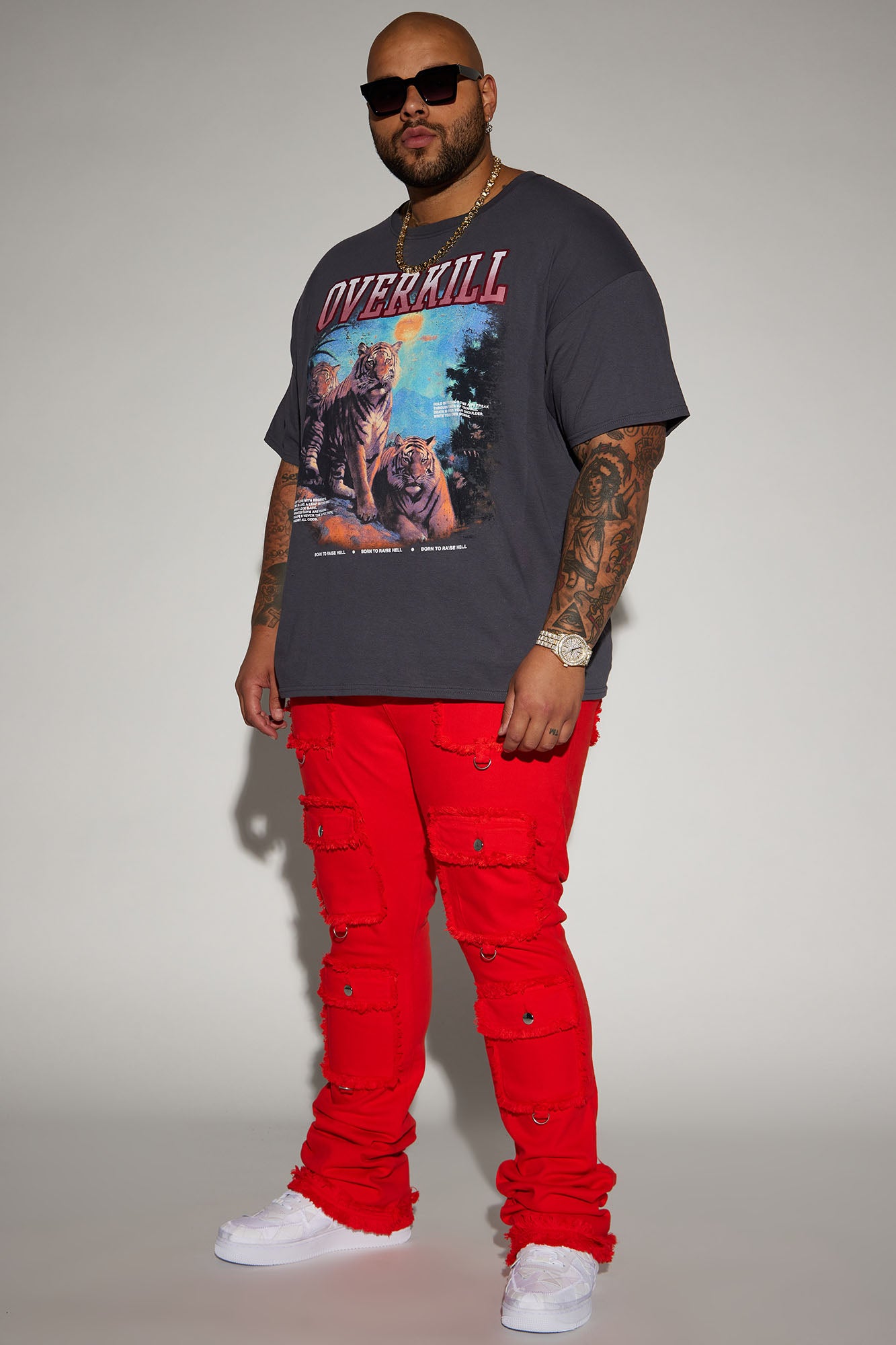 Fit Check Stacked Skinny Flared Pants - Red - Image 7