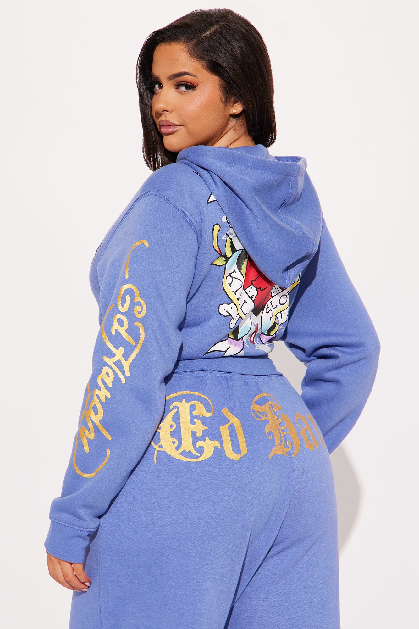 Ed Hardy Free Bird Zip Up Hoodie - Blue - Image 9