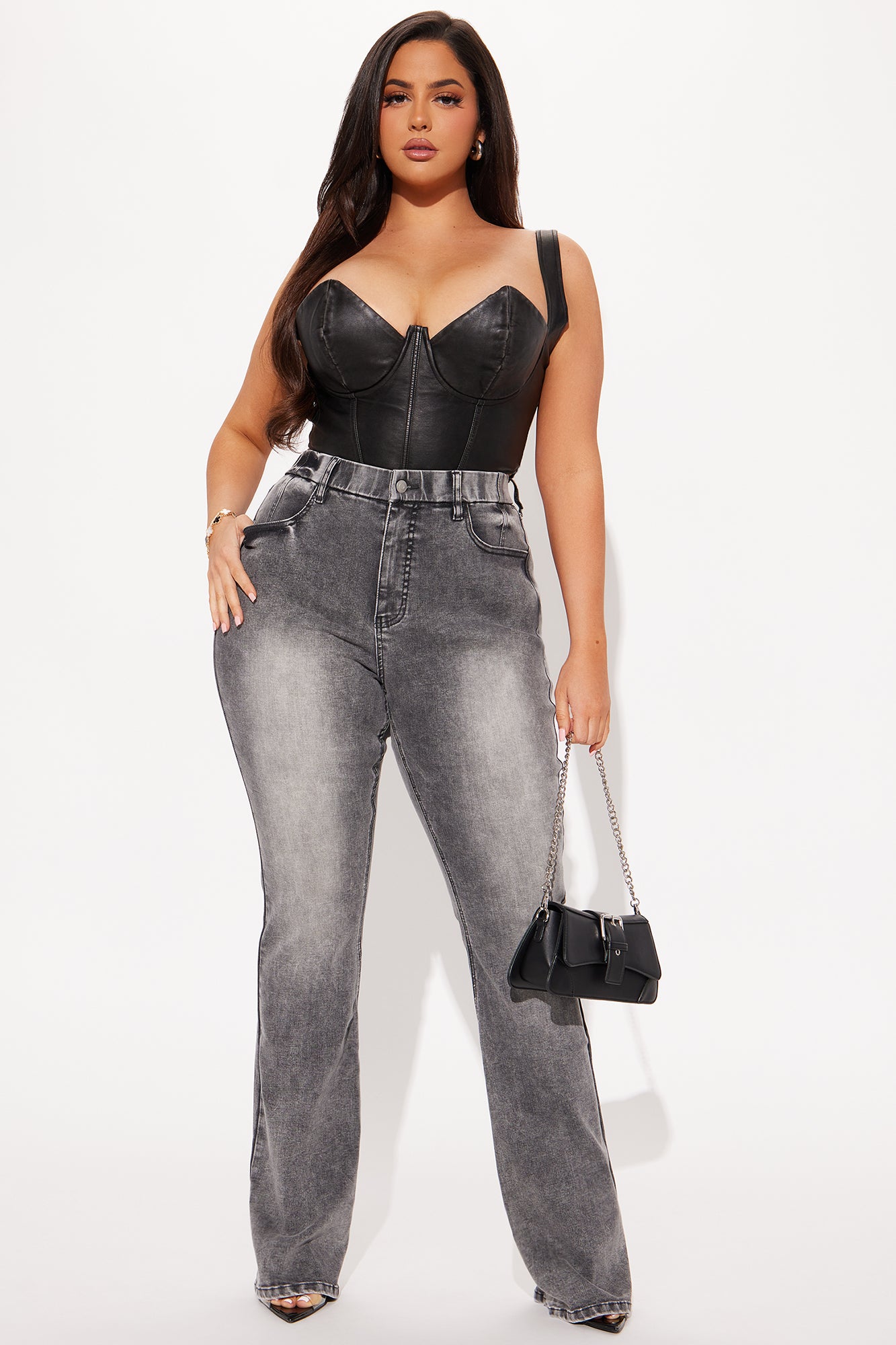 Tall She Stands Out Tummy Control Bootcut Jeans - Grey - Image 4