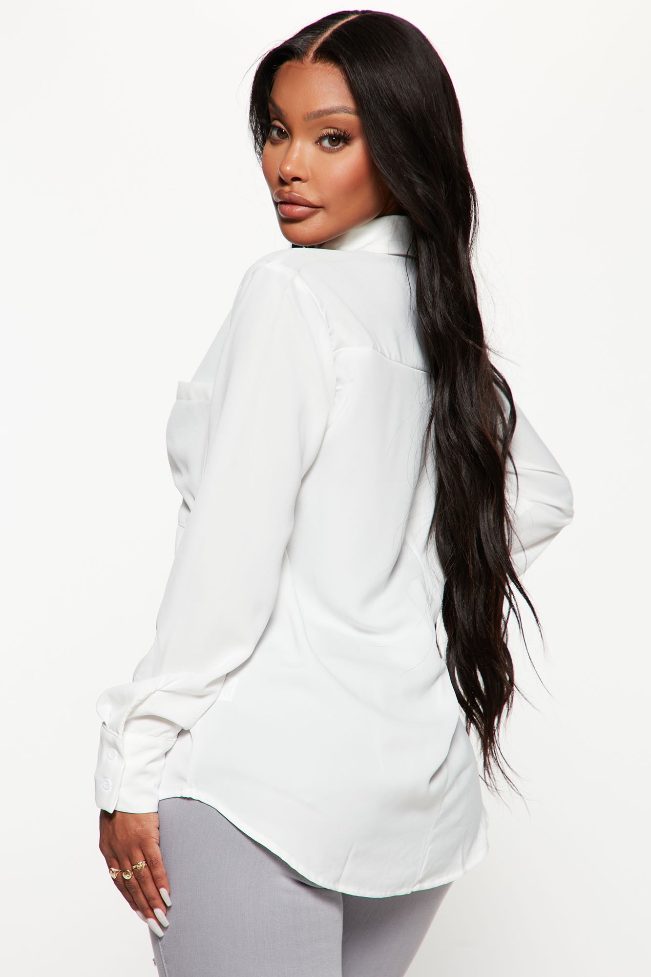 CEO Of Slaying Button Down Top - White - Image 3
