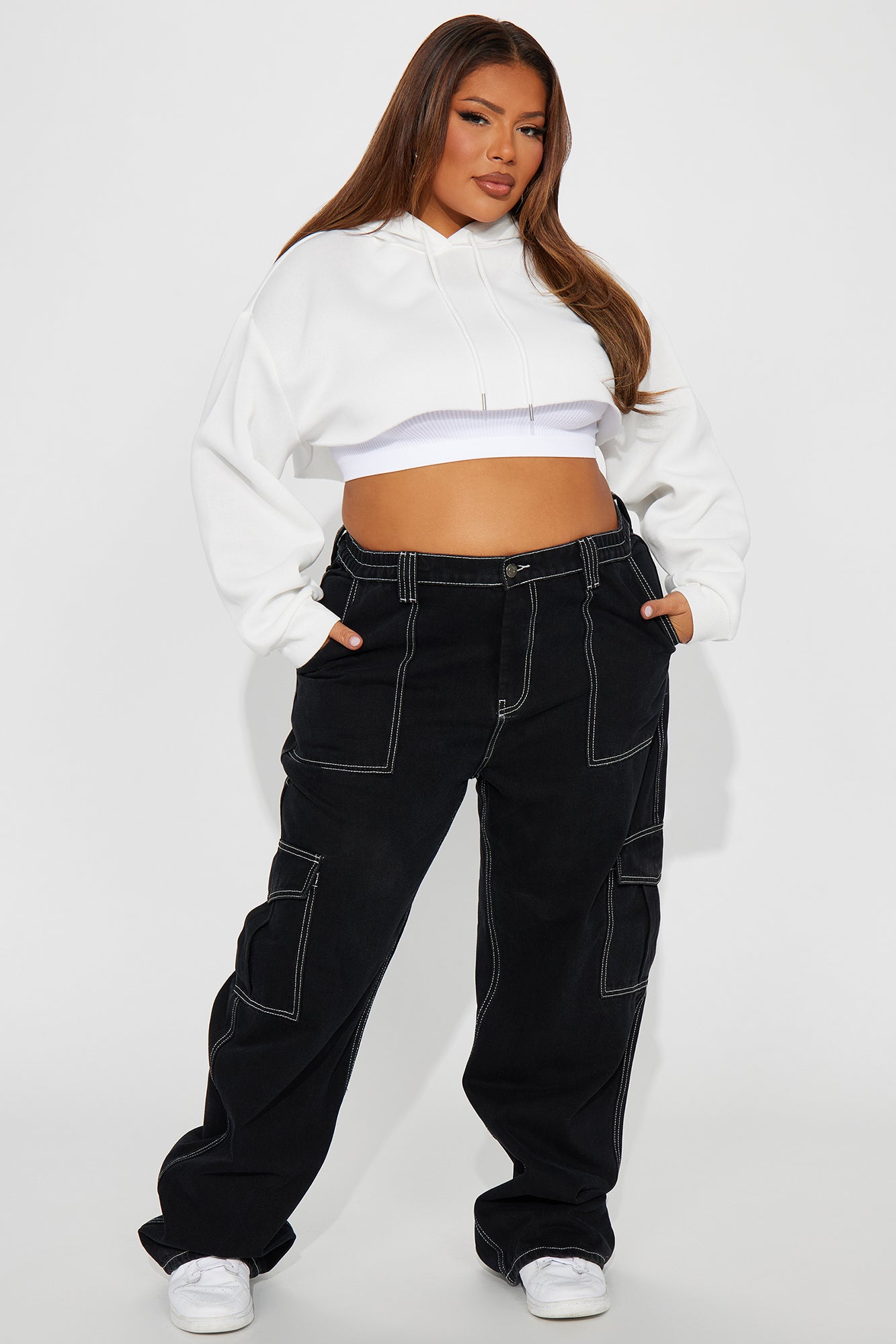 Petite Give Me A Break Cargo Carpenter Jeans - Black - Image 6