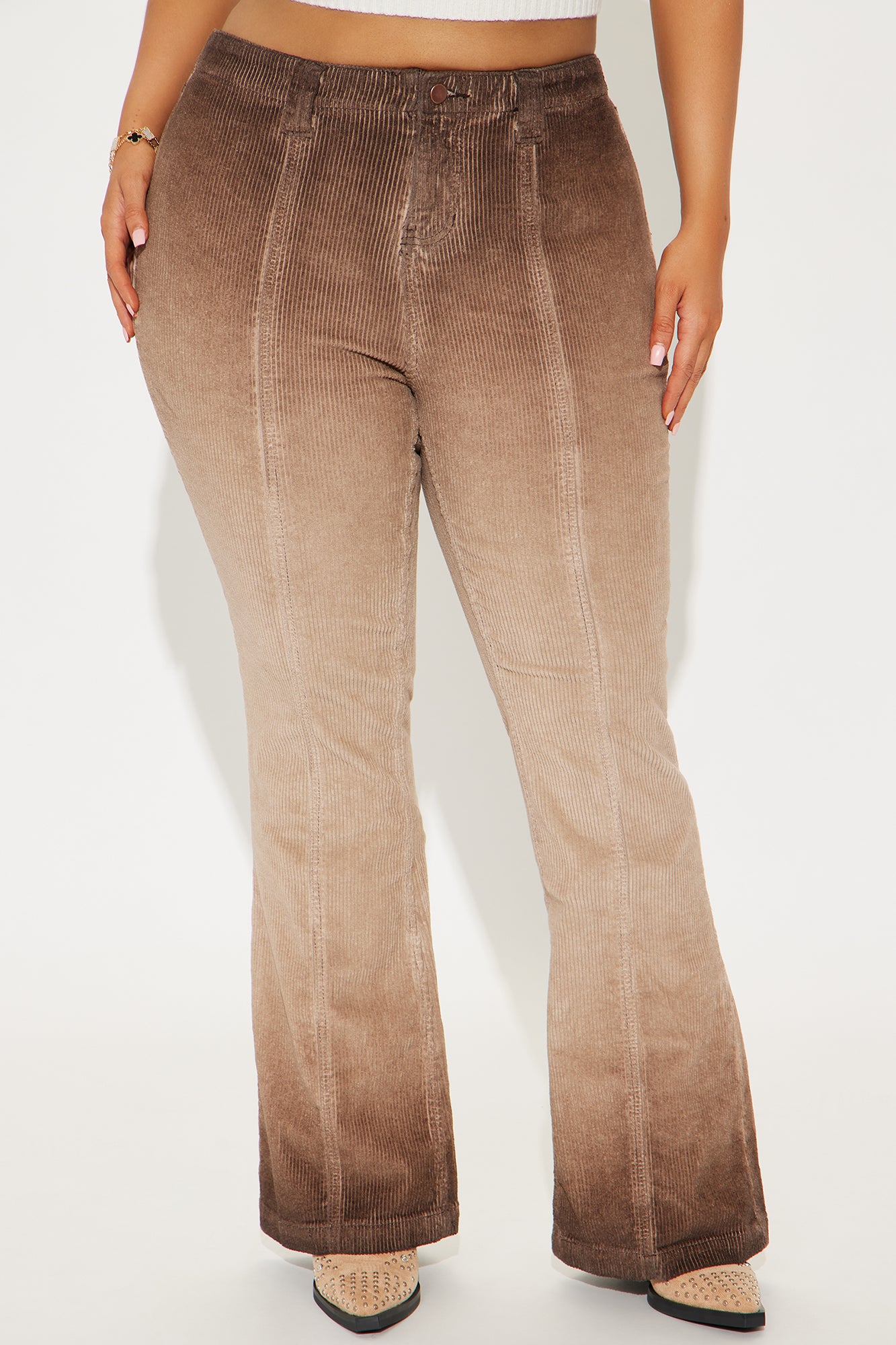 Stacy Corduroy Flare Pant - Brown/combo - Image 6
