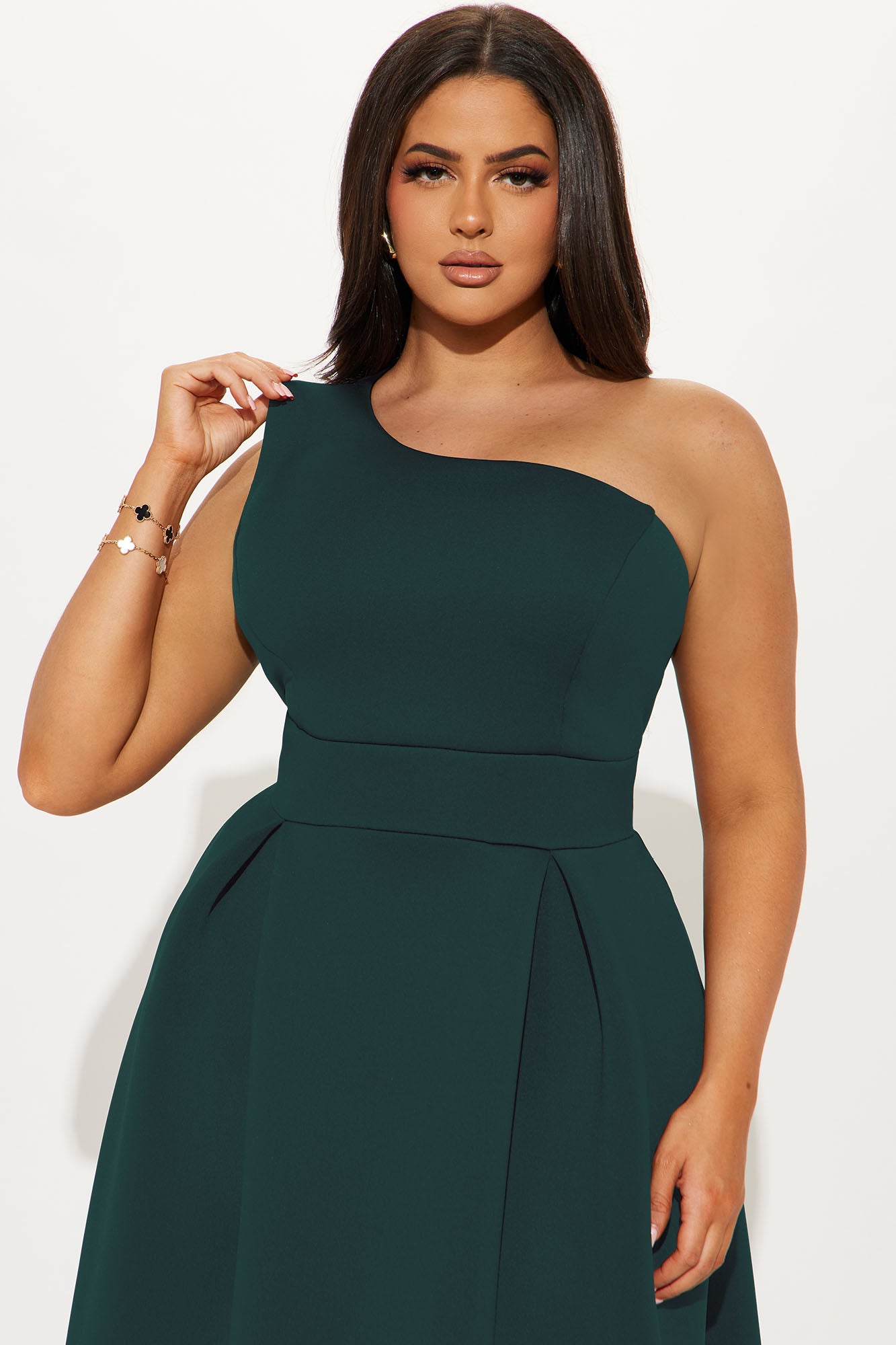 Alaina One Shoulder Midi Dress - Hunter - Image 7