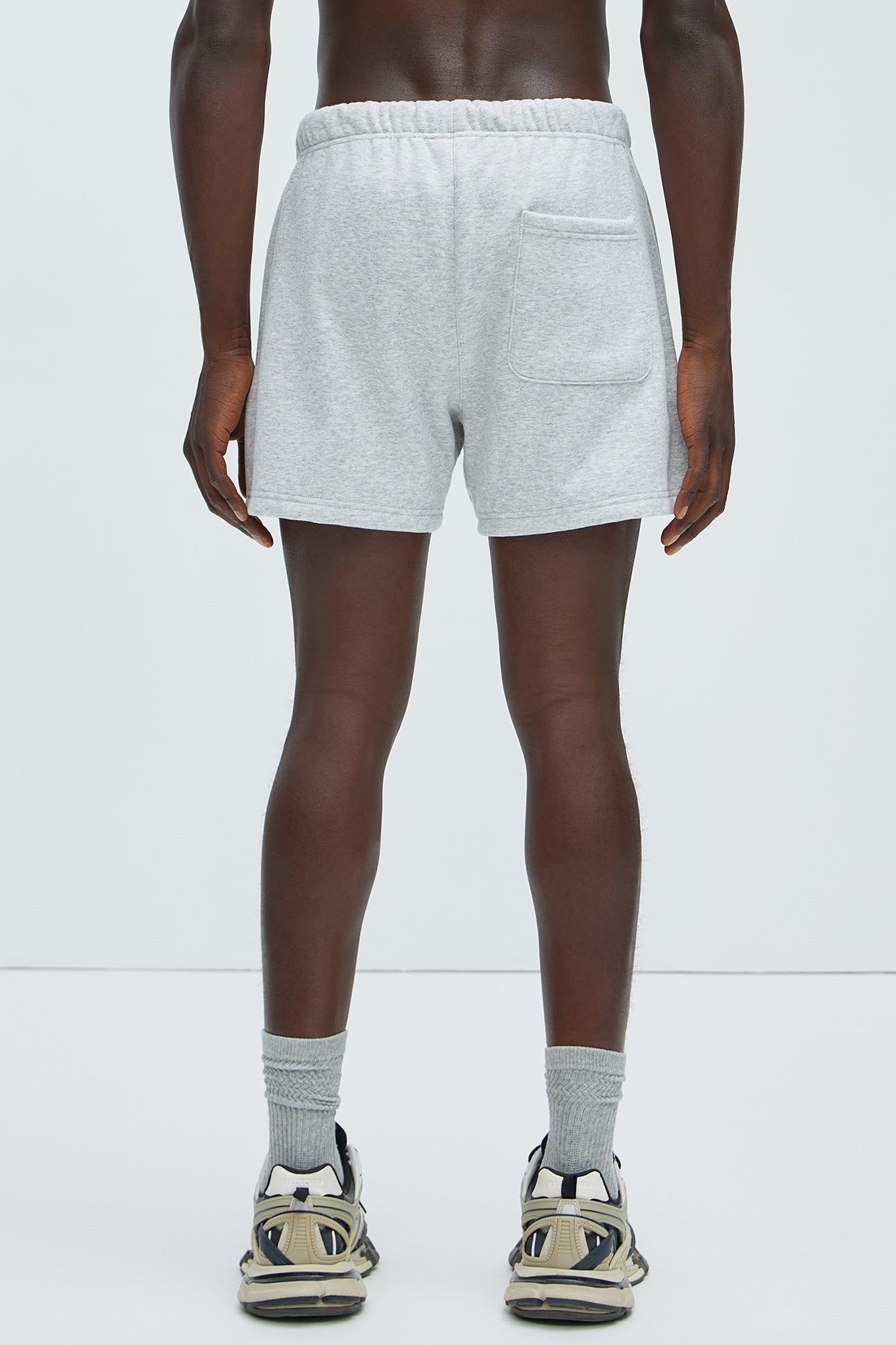 Tyson Novamen Oversize Heavyweight Sweat Shorts - Heather Grey - Image 5