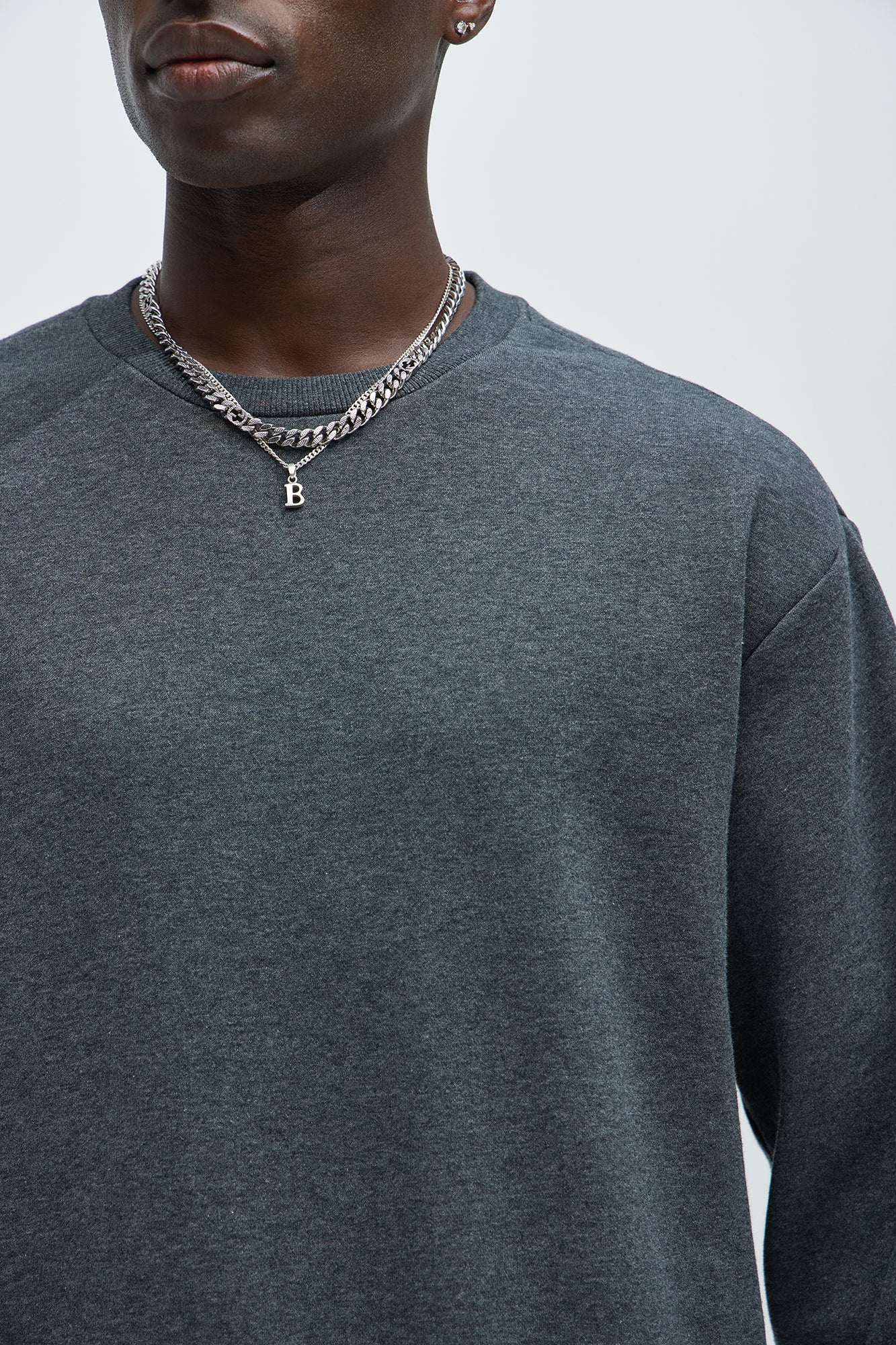 Tyson Crew Neck Sweatshirt - Charcoal - Image 3