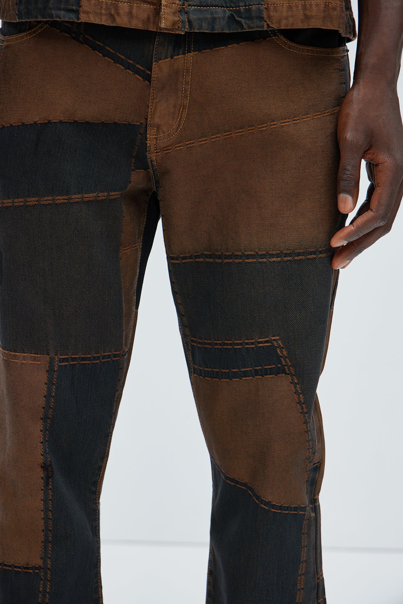 Verdugo Stacked Slim Flare Jeans - Brown/combo - Image 3