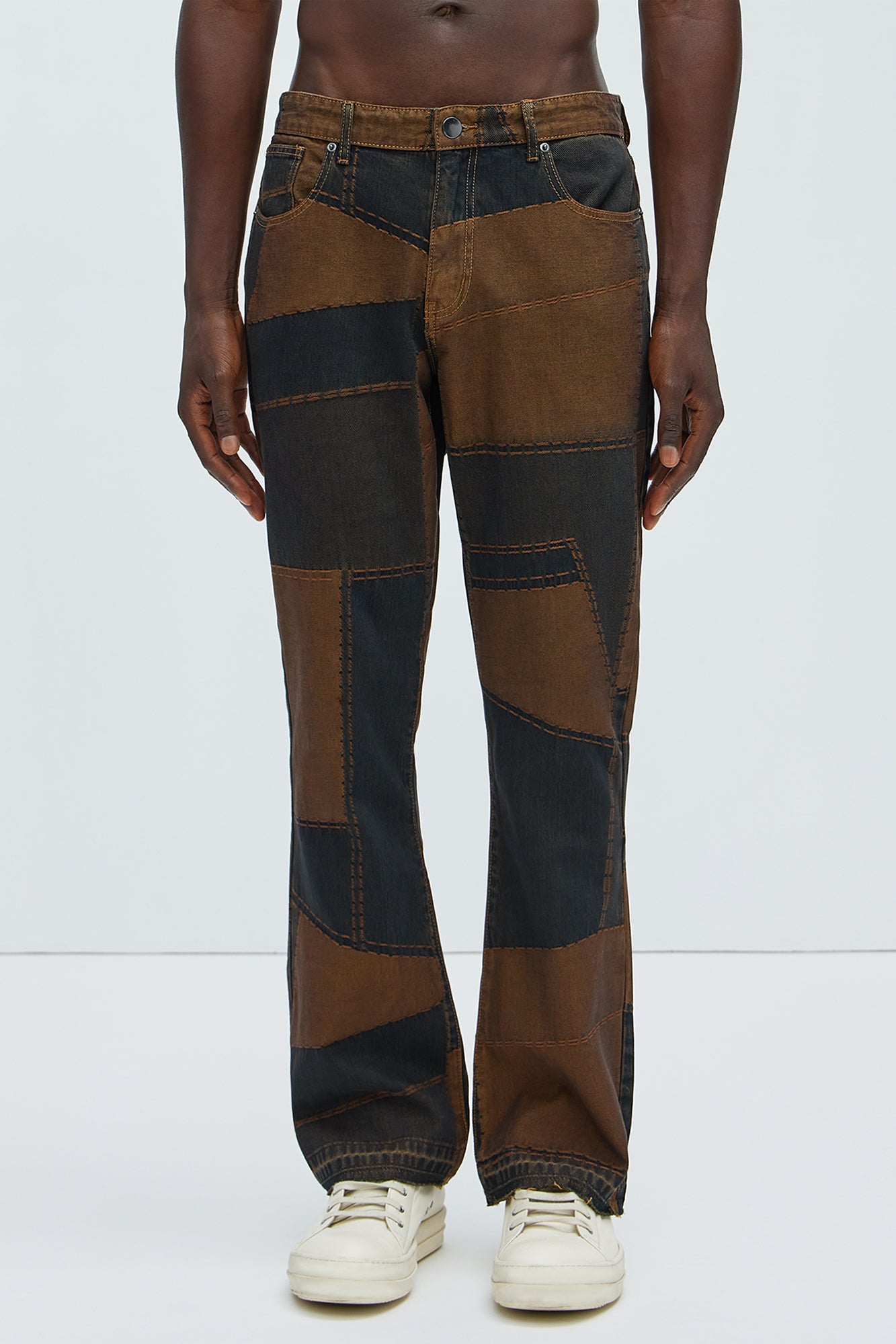 Verdugo Stacked Slim Flare Jeans - Brown/combo - Image 4