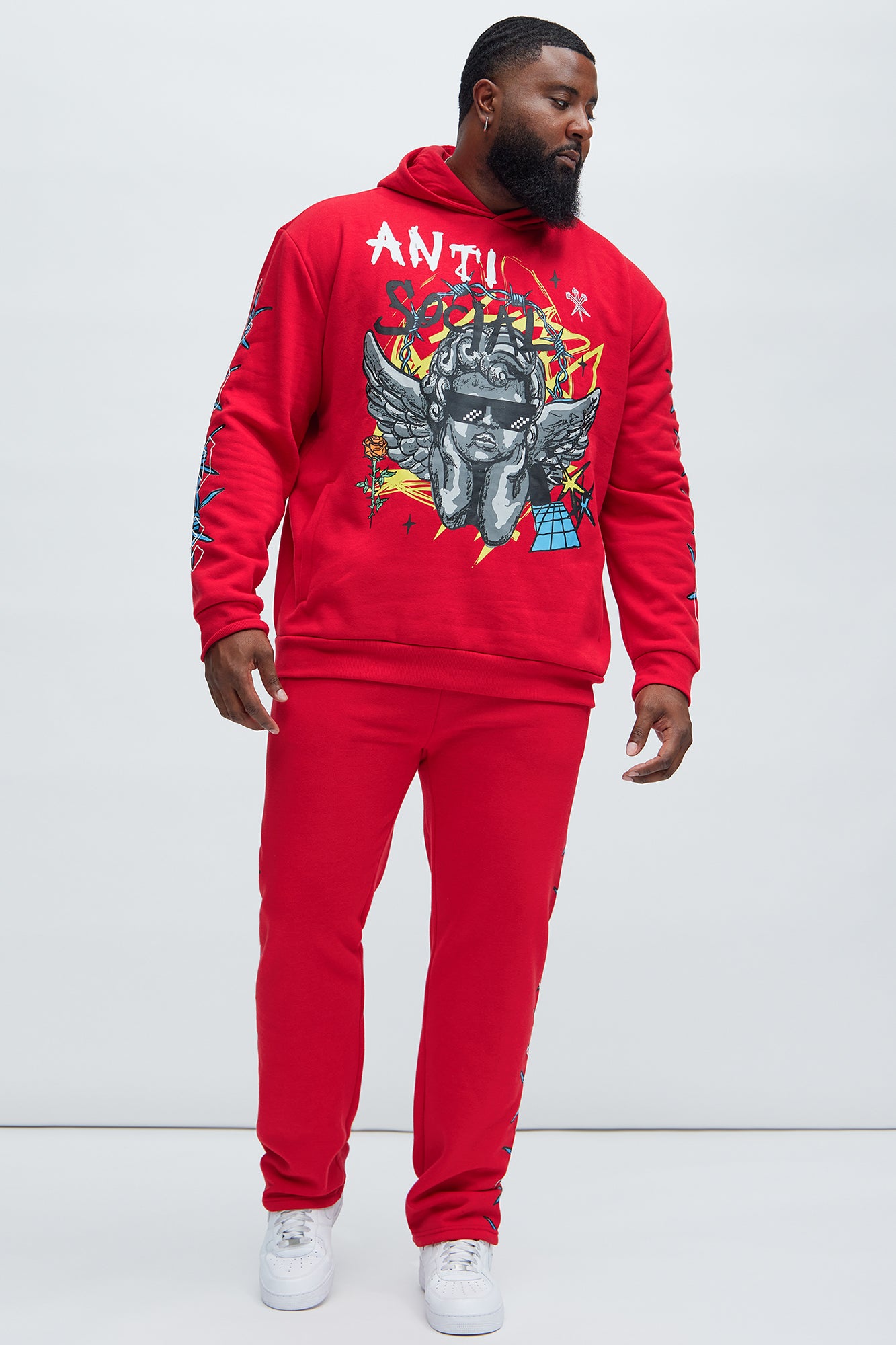 Love The Hate Hoodie - Red - Image 7
