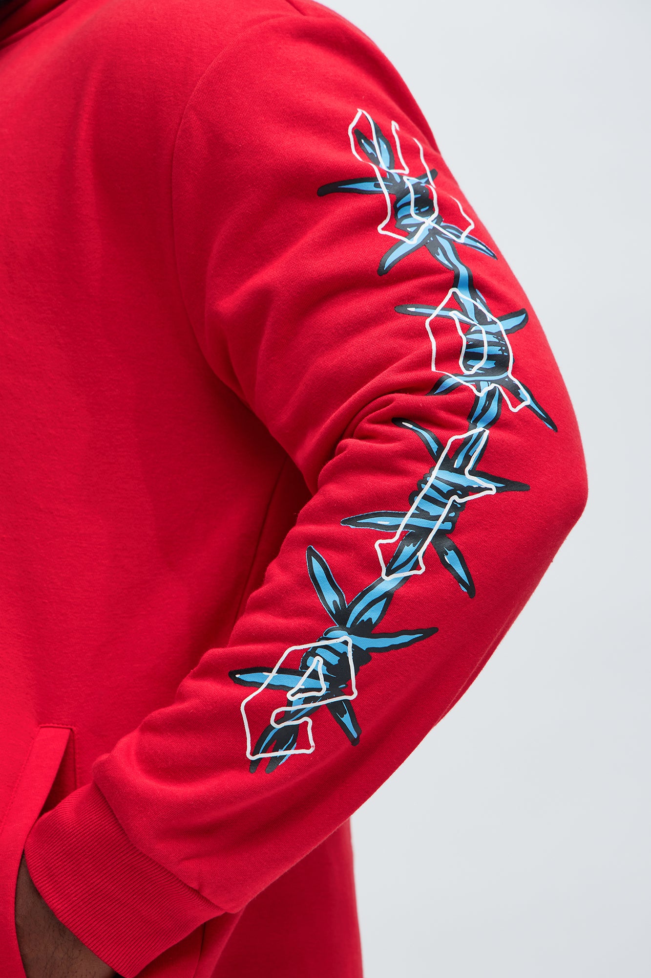 Love The Hate Hoodie - Red - Image 9