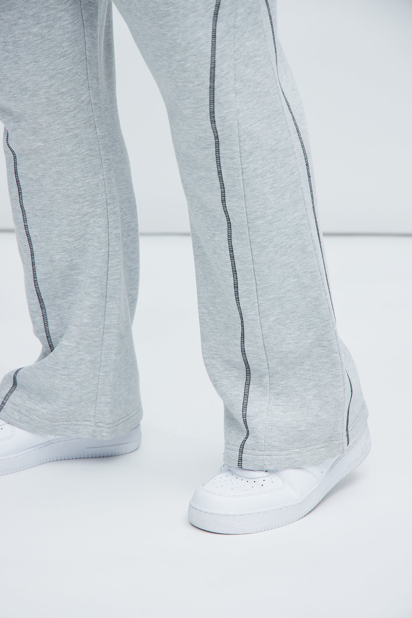 Tyson Trust Me Skinny Flare Contrast Sweatpants - Heather Grey - Image 8