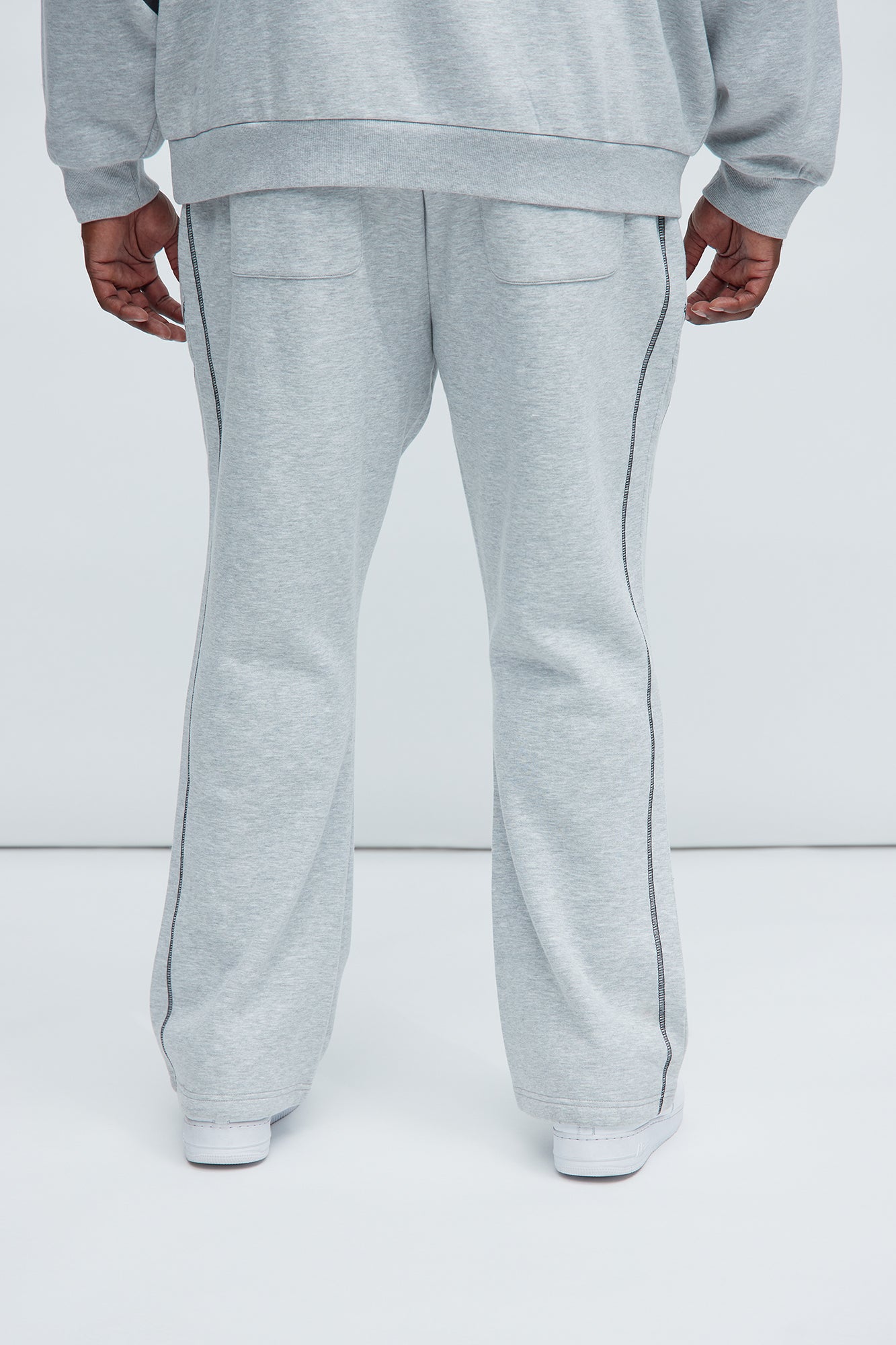 Tyson Trust Me Skinny Flare Contrast Sweatpants - Heather Grey - Image 9