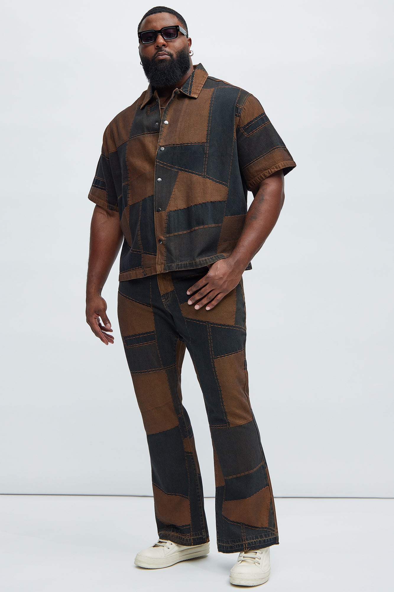 Verdugo Stacked Slim Flare Jeans - Brown/combo - Image 7