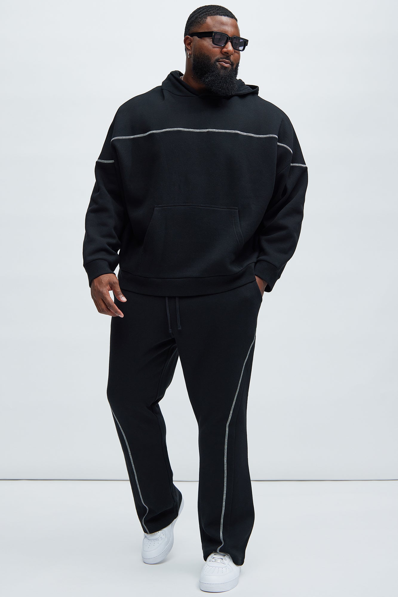 Tyson Trust Me Skinny Flare Contrast Sweatpants - Black - Image 7