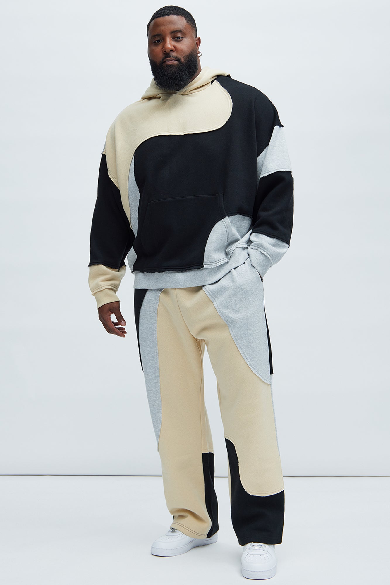 Tyson Awaken Oversized Color Block Hoodie - Black/combo - Image 6