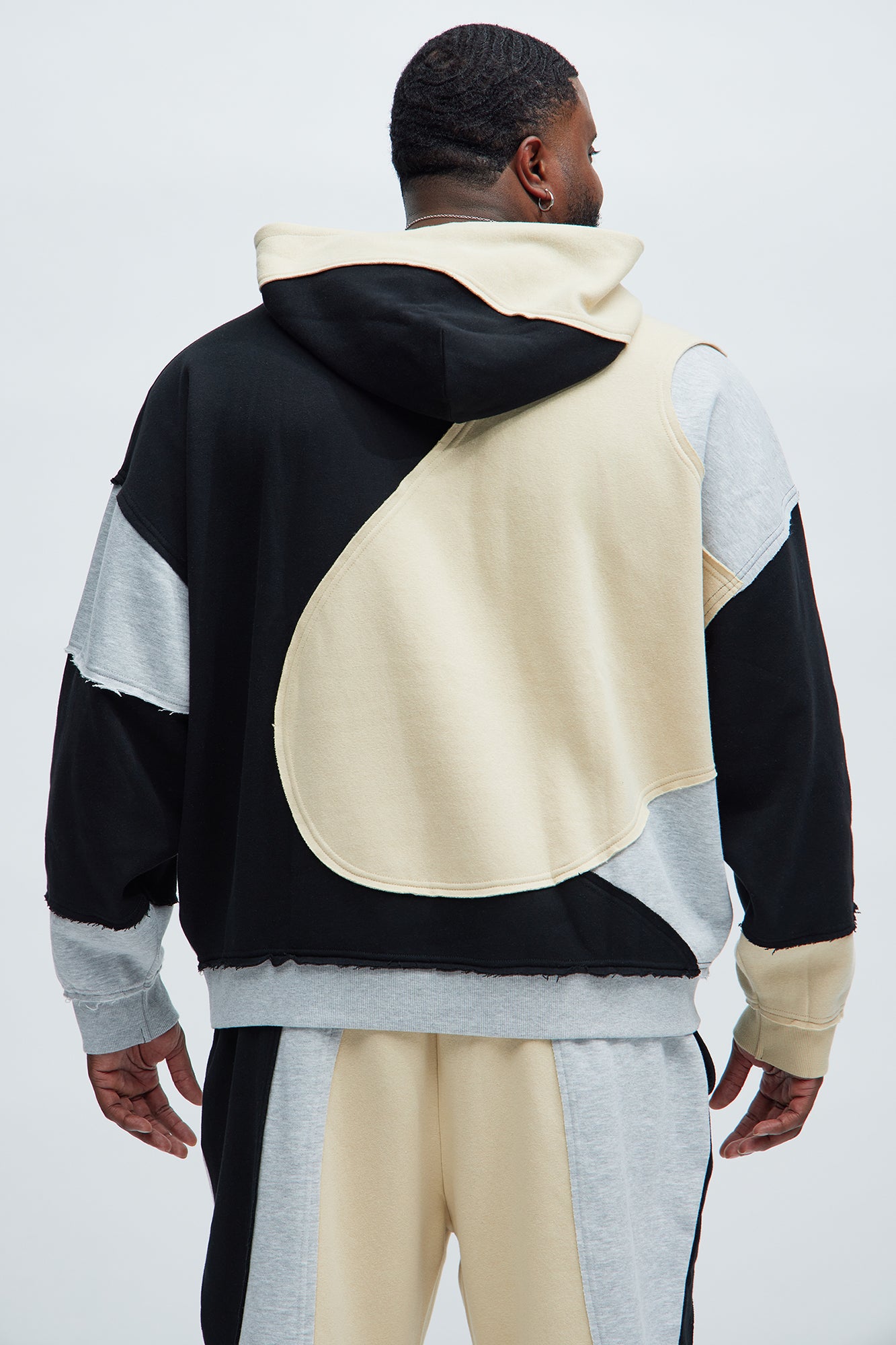 Tyson Awaken Oversized Color Block Hoodie - Black/combo - Image 8