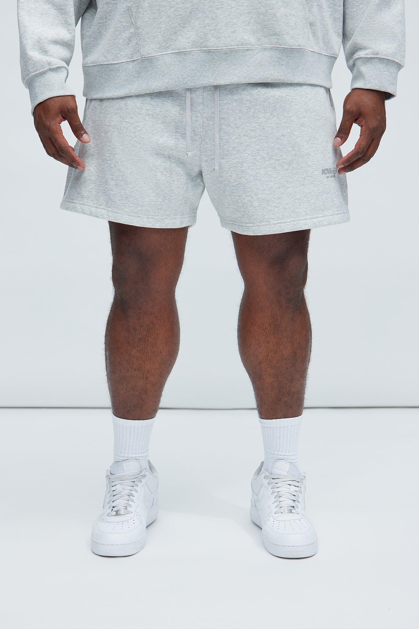 Tyson Novamen Oversize Heavyweight Sweat Shorts - Heather Grey - Image 6