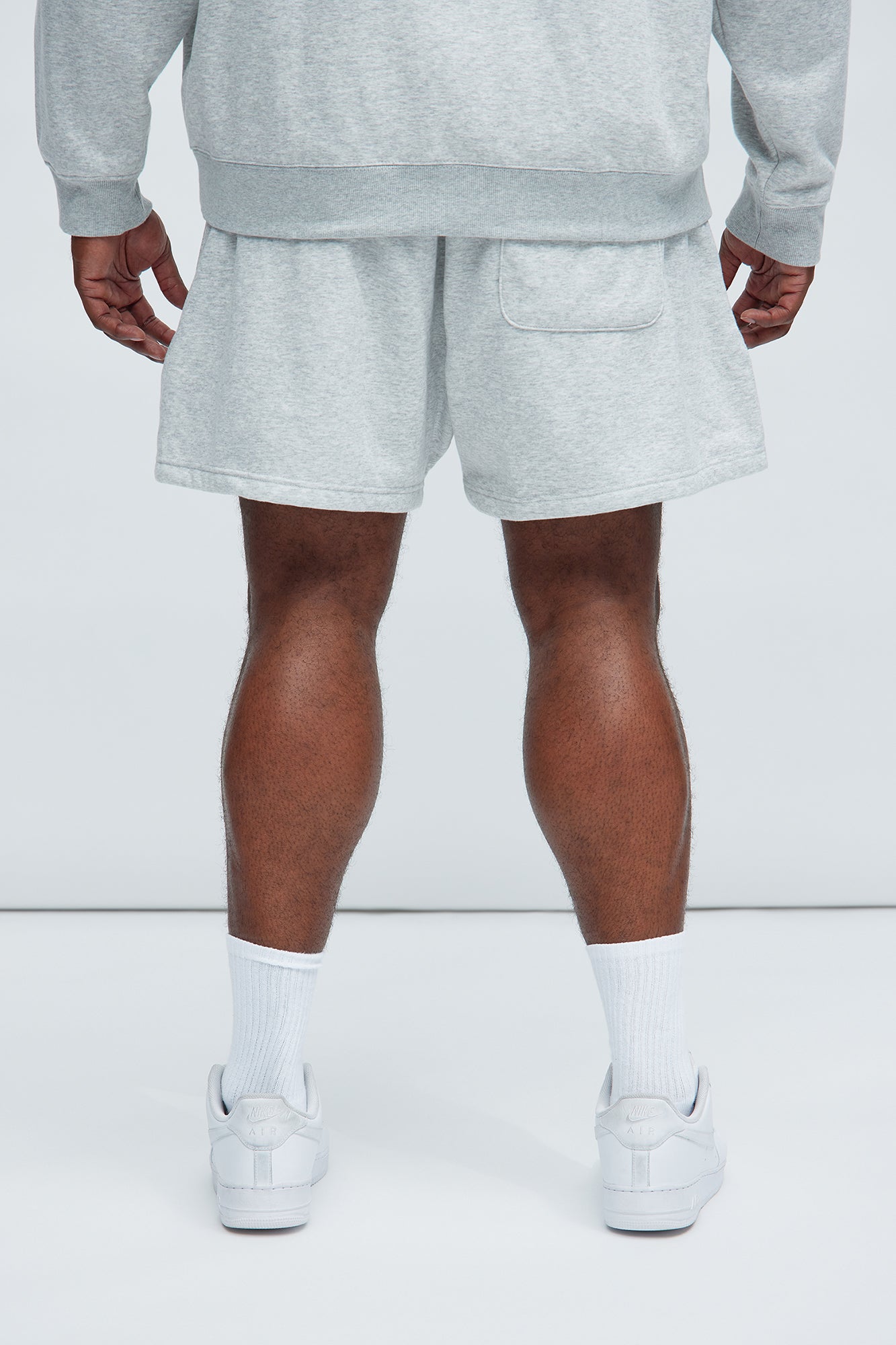Tyson Novamen Oversize Heavyweight Sweat Shorts - Heather Grey - Image 9