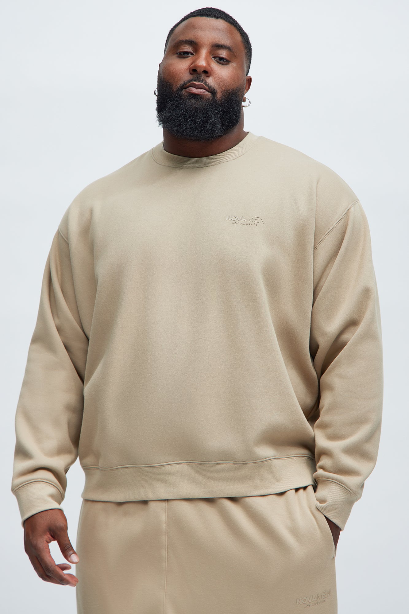 Tyson Novamen Oversized Sweatshirt - Taupe - Image 5