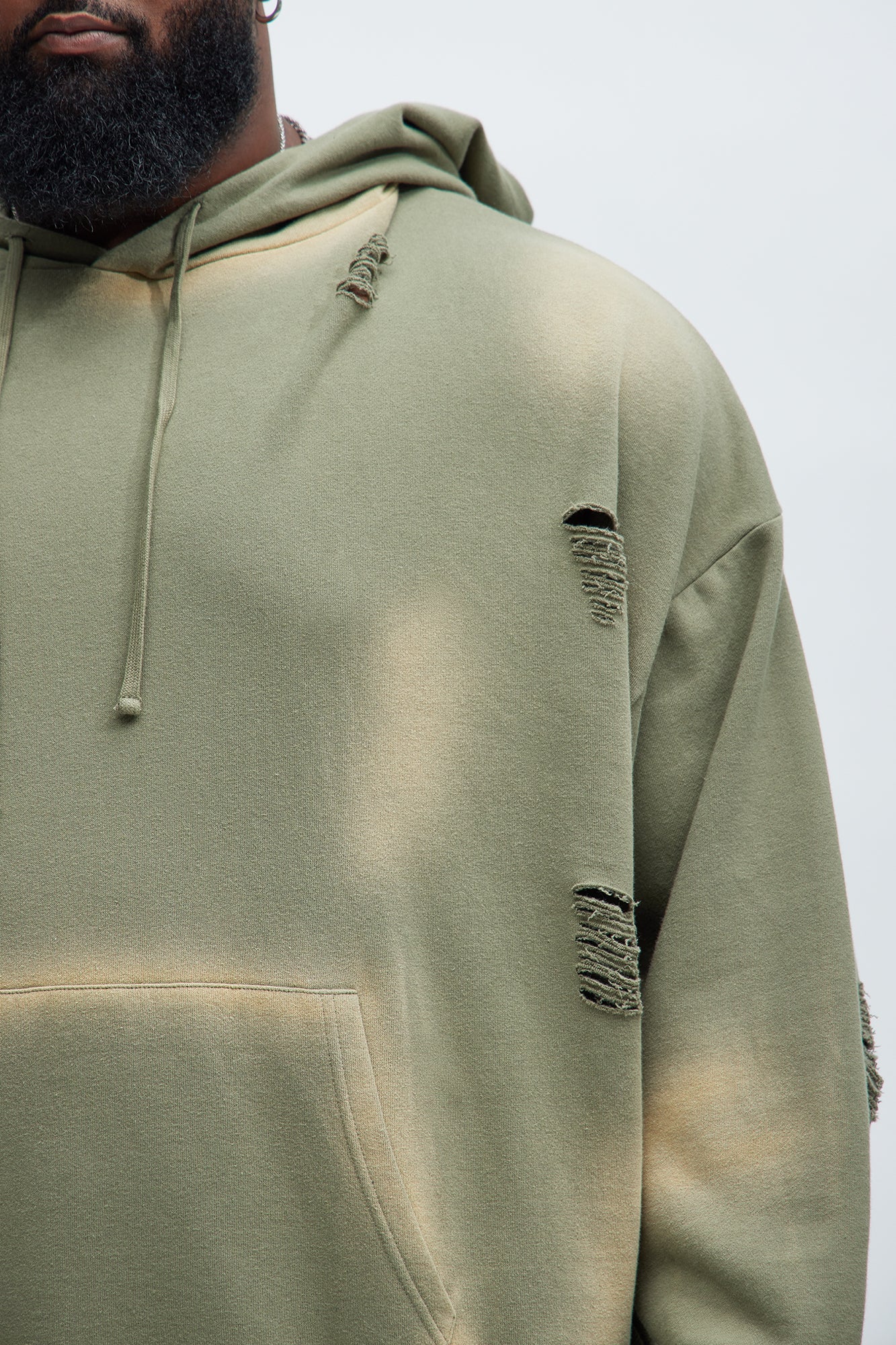 Tyson Brushed Oversized Hoodie - Olive - Image 7