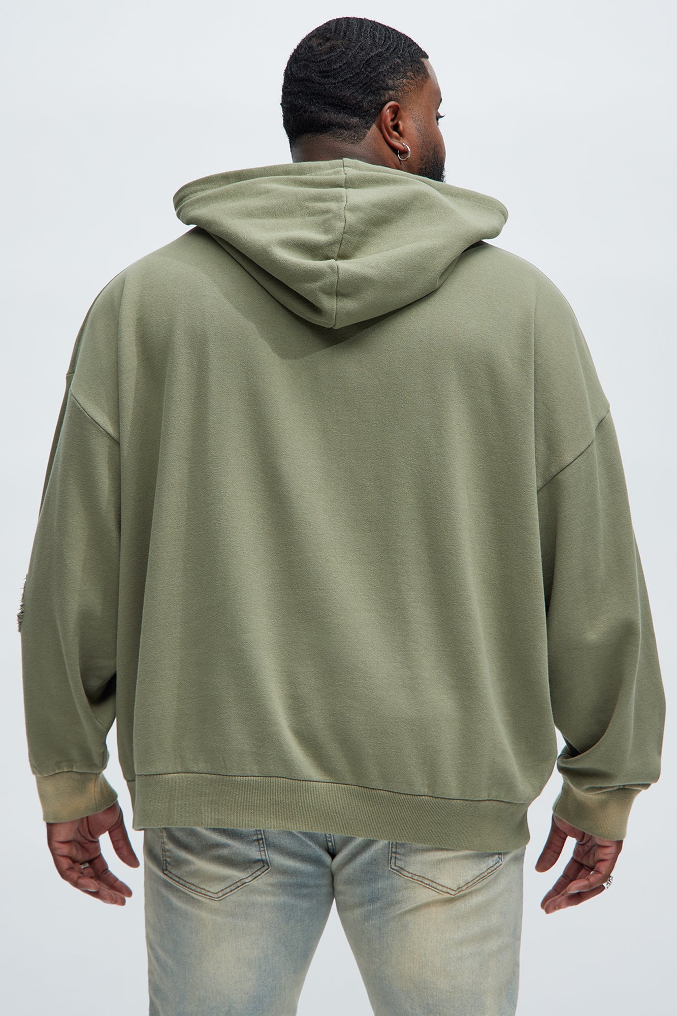 Tyson Brushed Oversized Hoodie - Olive - Image 8