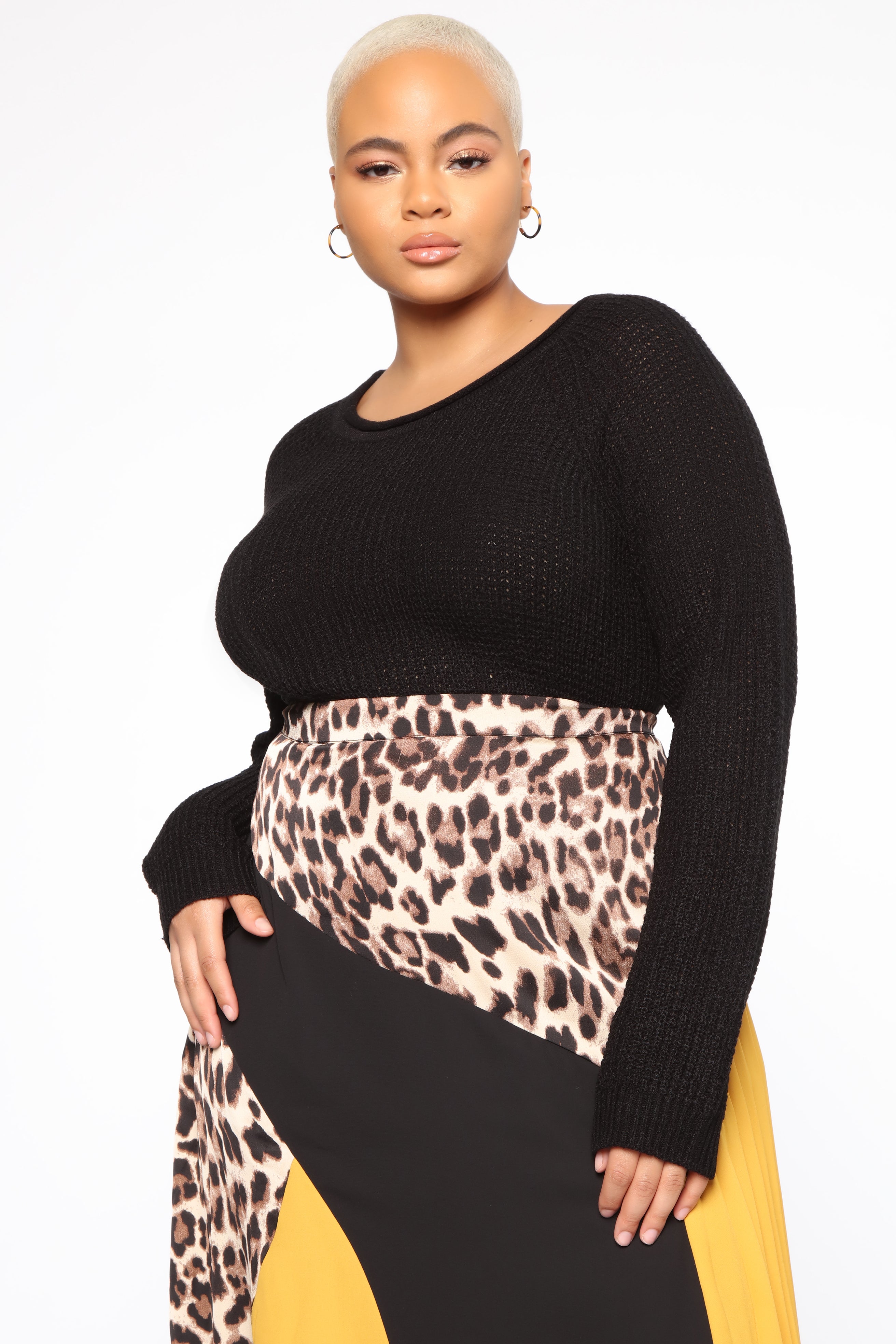 Ariana Waffle Sweater - Black - Image 4